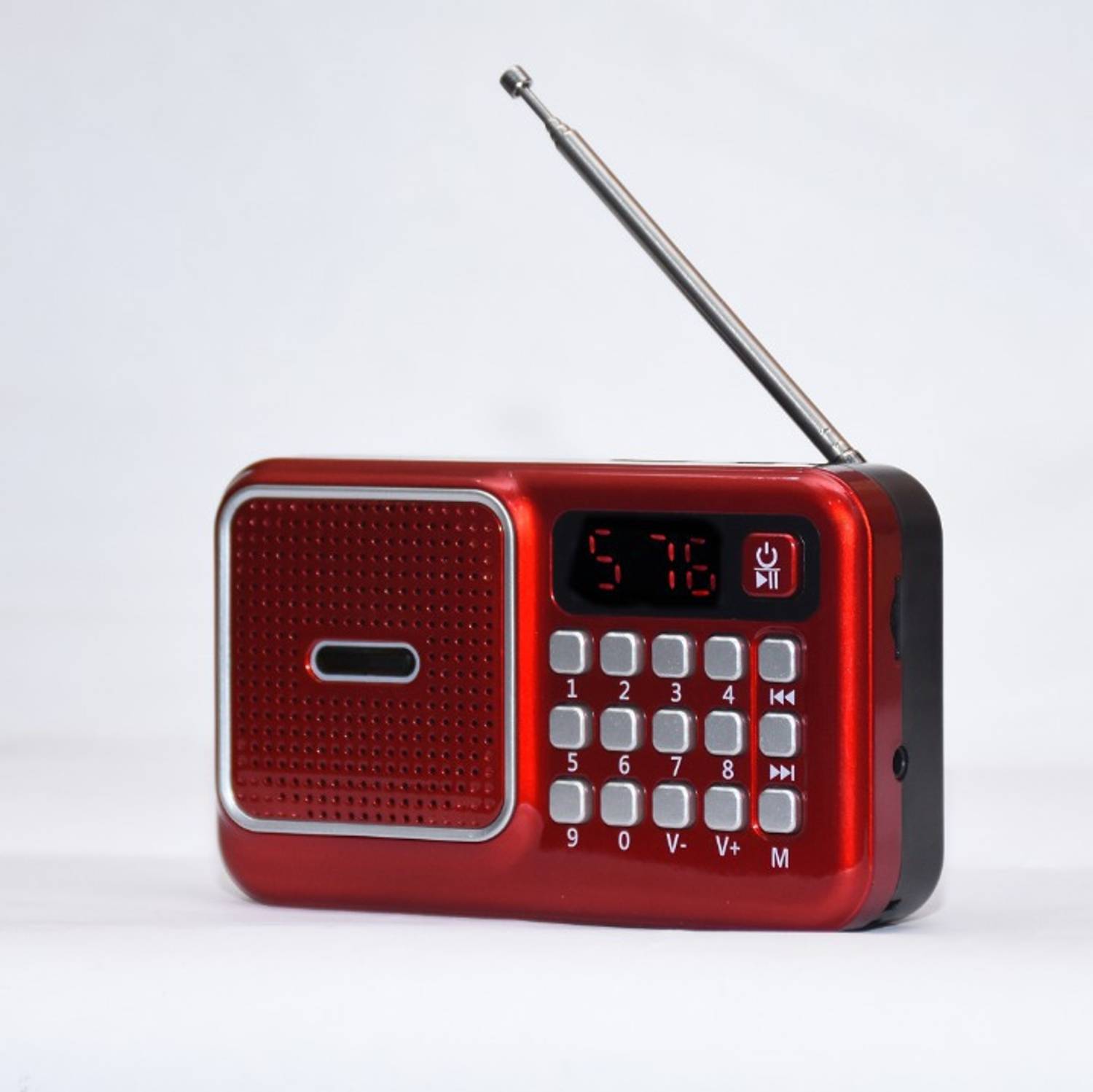 Coracao Red FT614 Pocket Size FM Bluetooth Speaker 8 HRS Backup