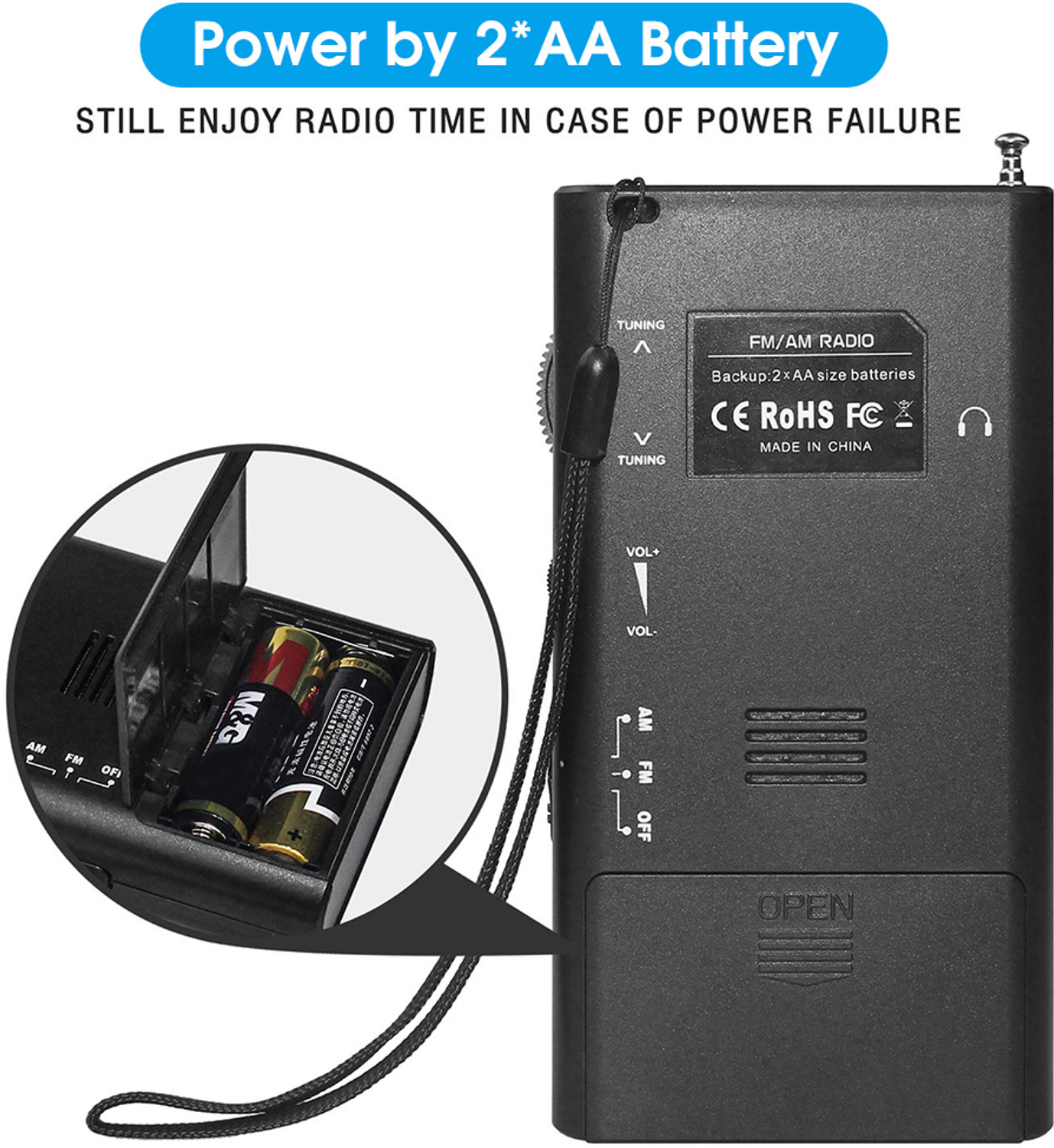 Image of Verilux Portable HiFi AM FM Radio Pocket Radio Player Operated Portable Radio FM Radio