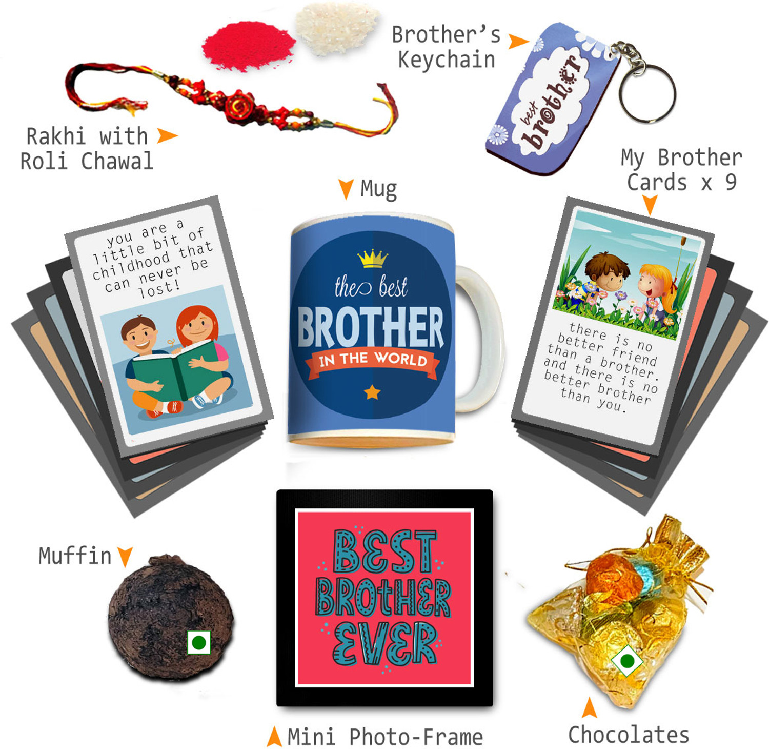Image of Exciting Lives Best Brother Rakhi Hamper - Gift for Rakshabandhan, Rakhi, For Brother, Bro Combo
