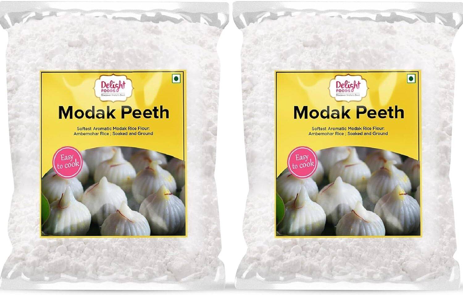 Delight Foods Ganesh Chaturthi Aromatic Modak Peeth || Ambemohar Rice Flour - (Soaked & Finely Ground) - for Softest Roti, Dosa, Modak Combo
