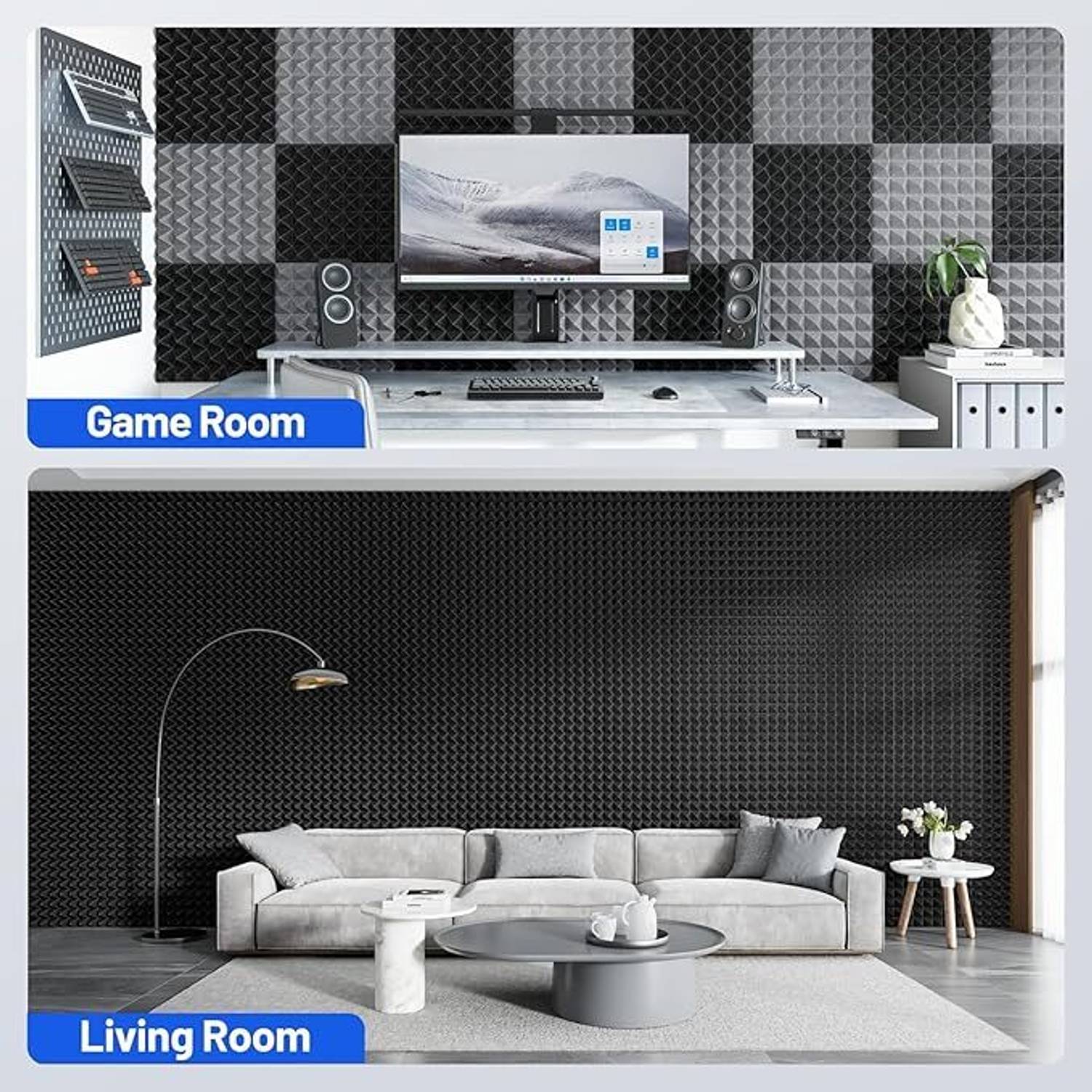 URBAN X Foam Pyramid Wall Black - Image 5