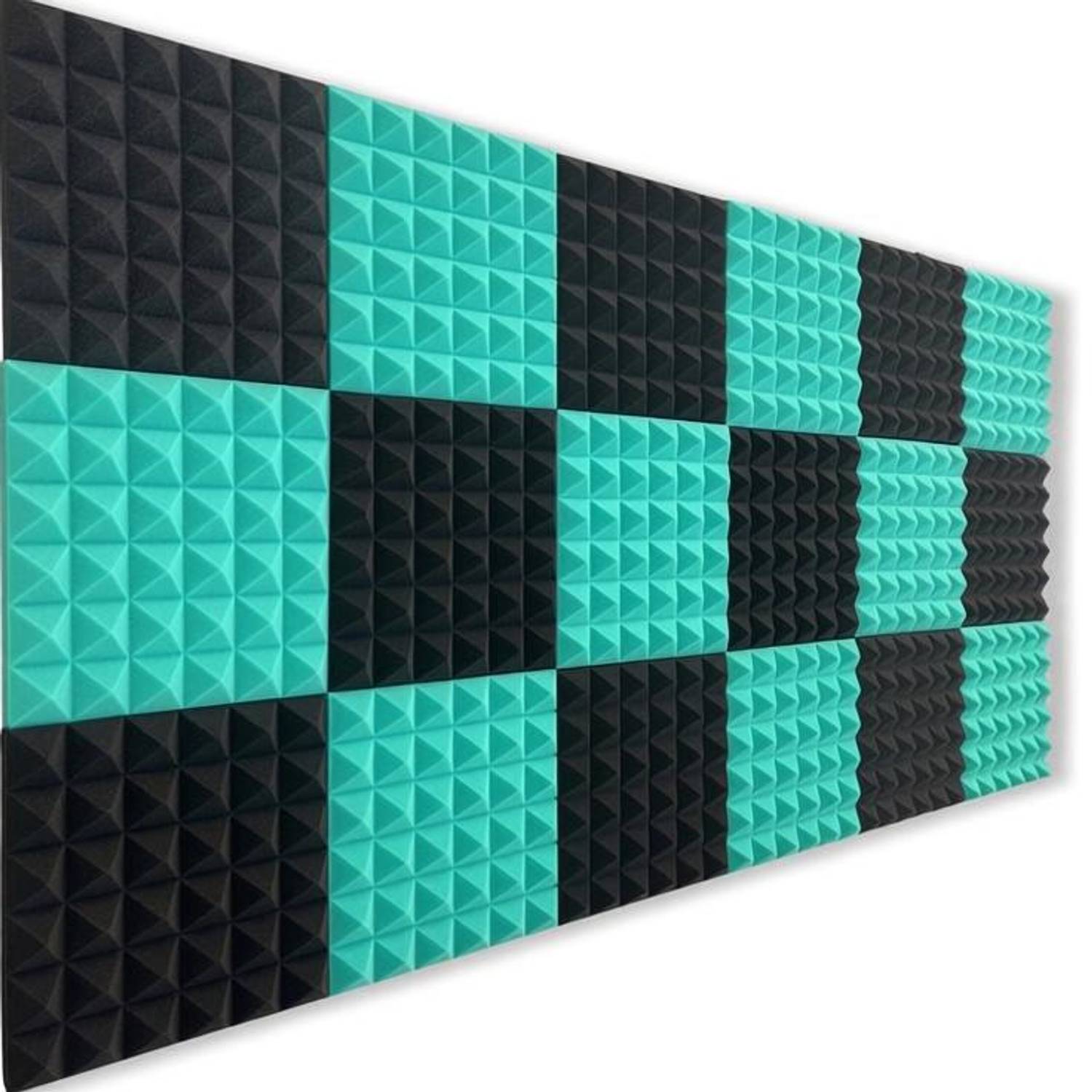 YGM Acoustic Foam Pyramid Wall Panels Green - Image 1