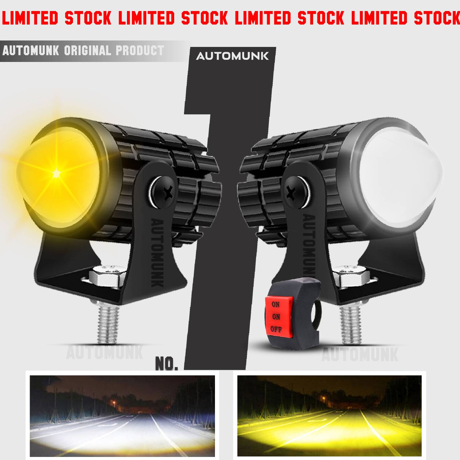 automunk LED Fog Lamp Unit for Universal For Car Universal For Car