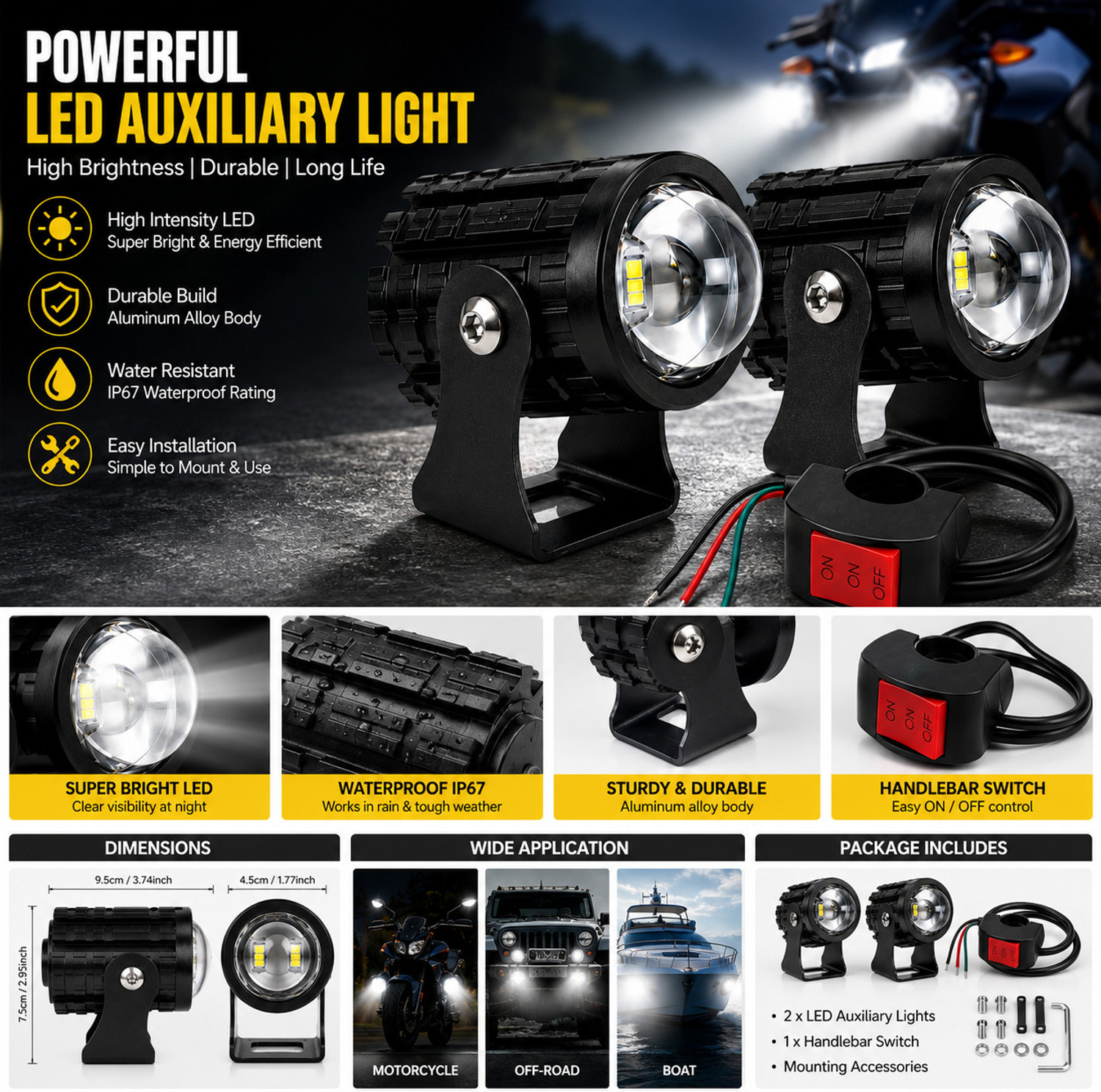 Image of Nivoxa LED Fog Lamp Unit for Datsun, Hyosung, Hyundai Universal For Car