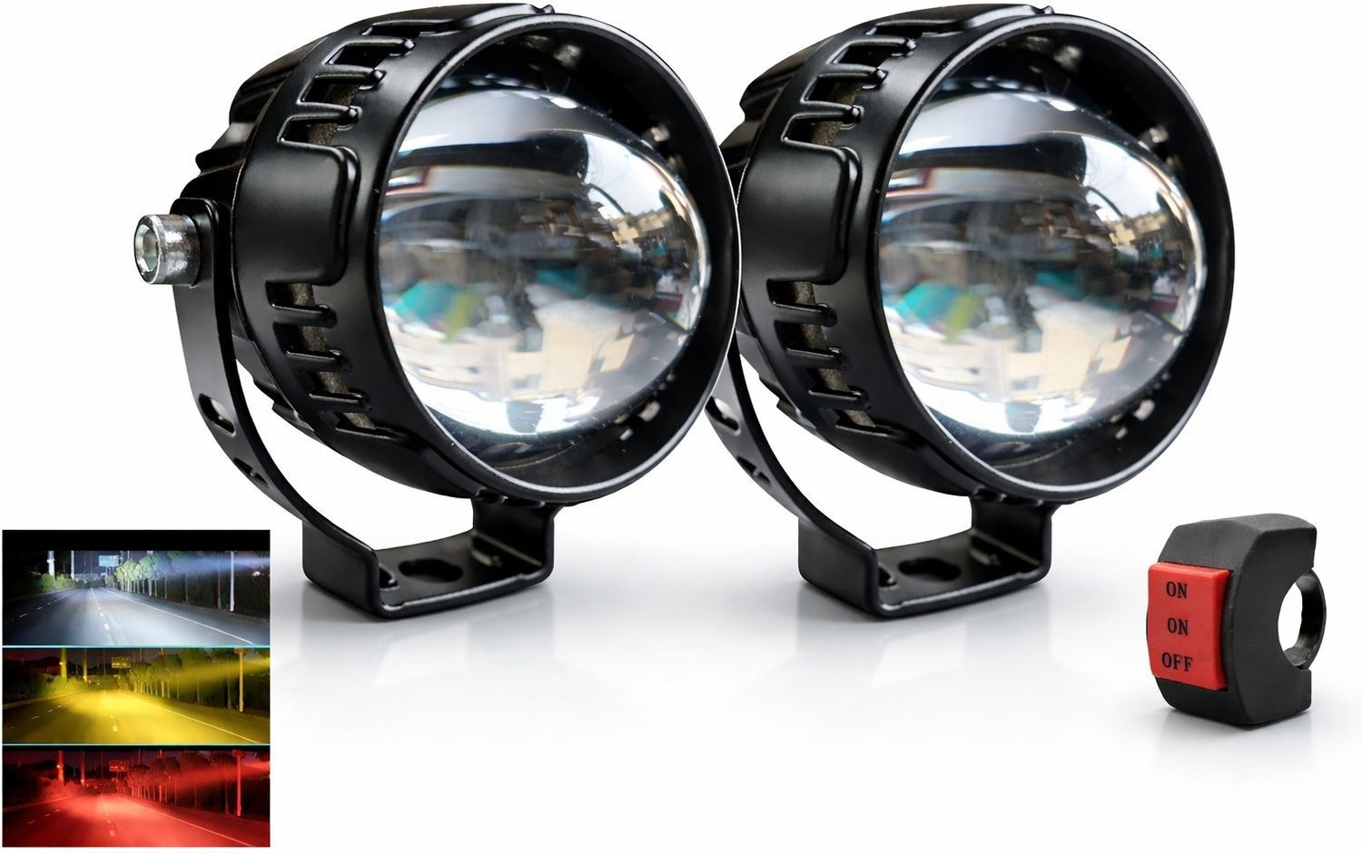 Image of BIKEBLOOM LED Fog Lamp Unit for KTM, TVS, Royal Enfield, Bajaj, Hero Universal For Car