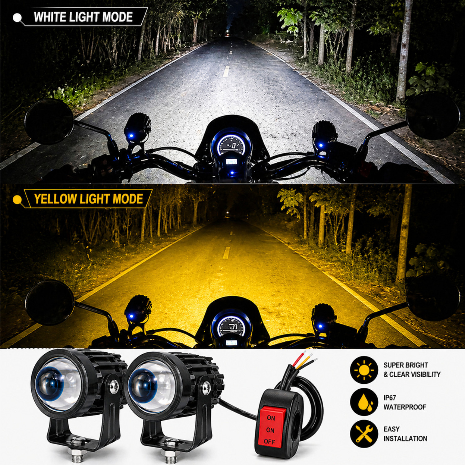 Image of Nivoxa LED Fog Lamp Unit for Datsun, Hyosung, Hyundai Universal For Car