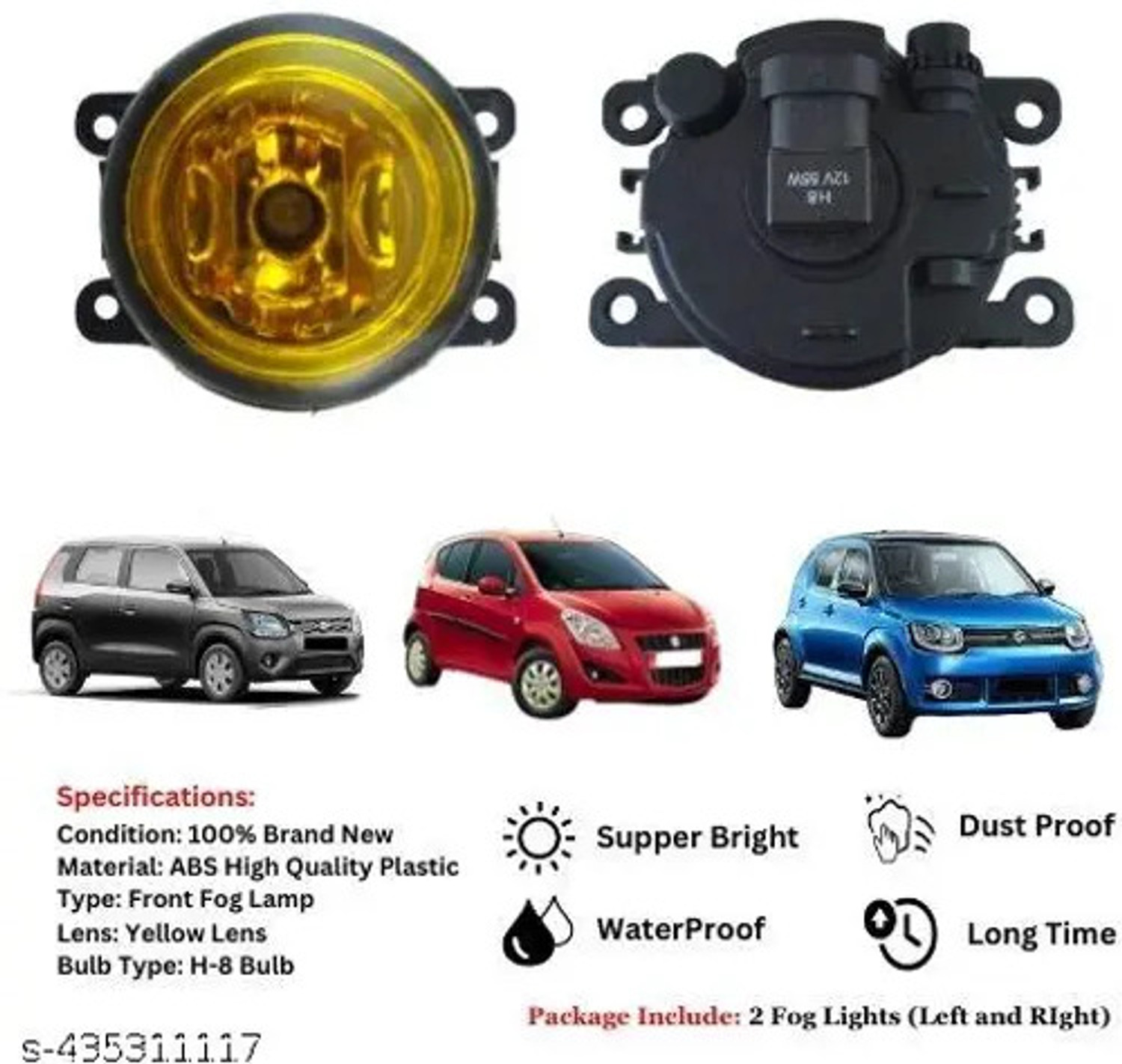 Image of ACEOTO Halogen Fog Lamp Unit for Maruti Suzuki, Tata Swift, Baleno, Nexon, Tigor