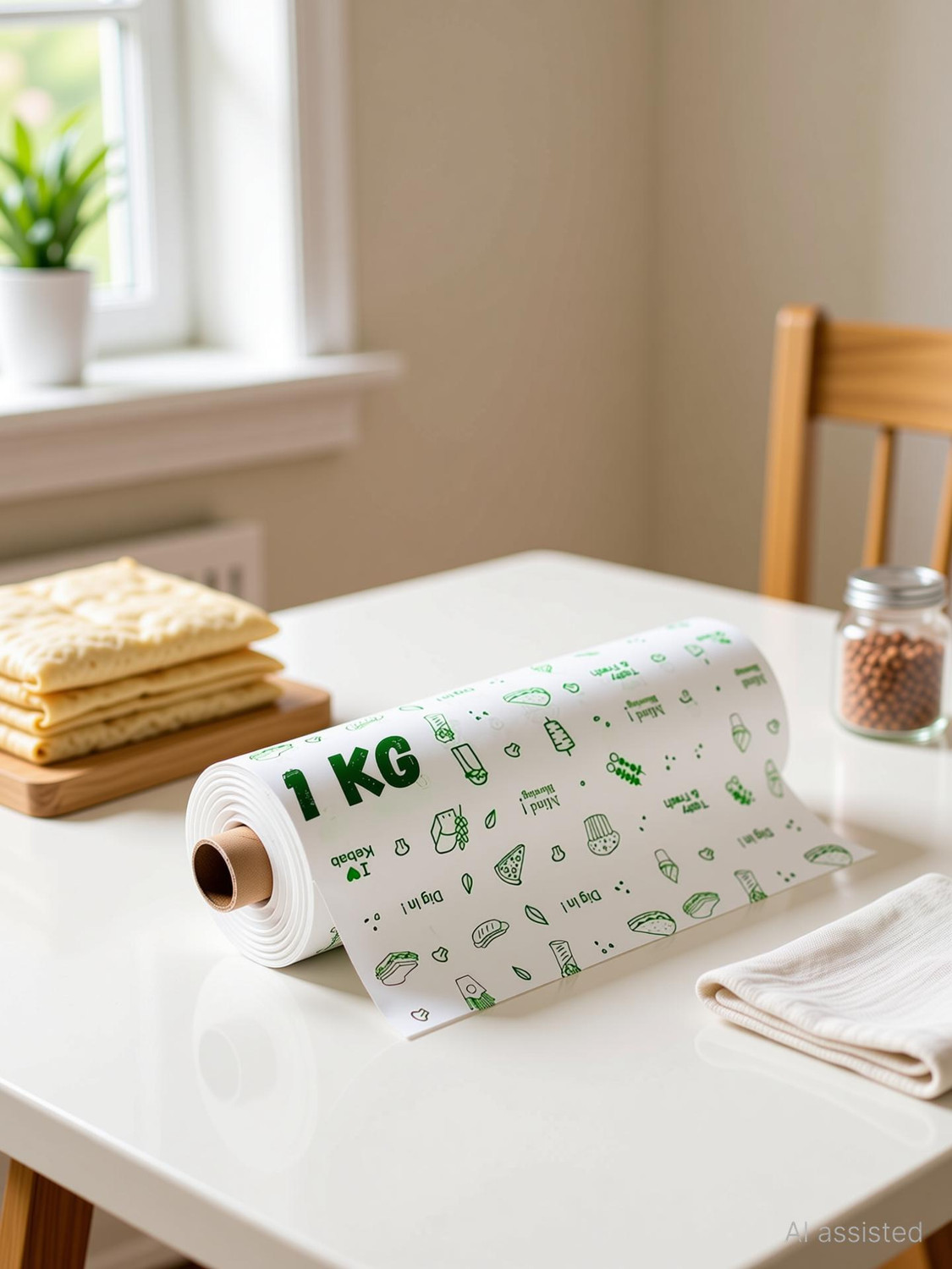 Image of SBMStores butter paper for roti | food wrapping paper | Parchment Paper (100 m) Foil Holder