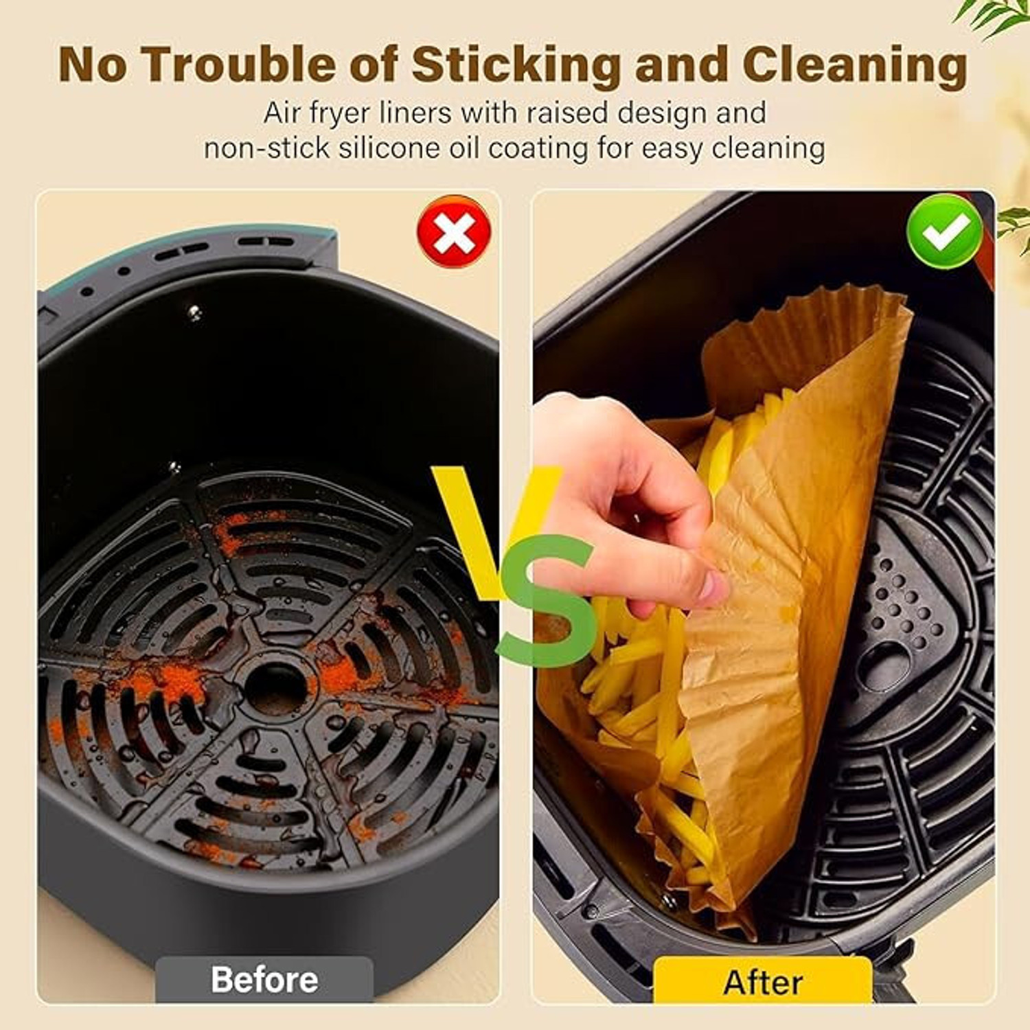 Image of TRODANCE 92 pcs 20cm Air Fryer Paper Sheets Airfryer Tray