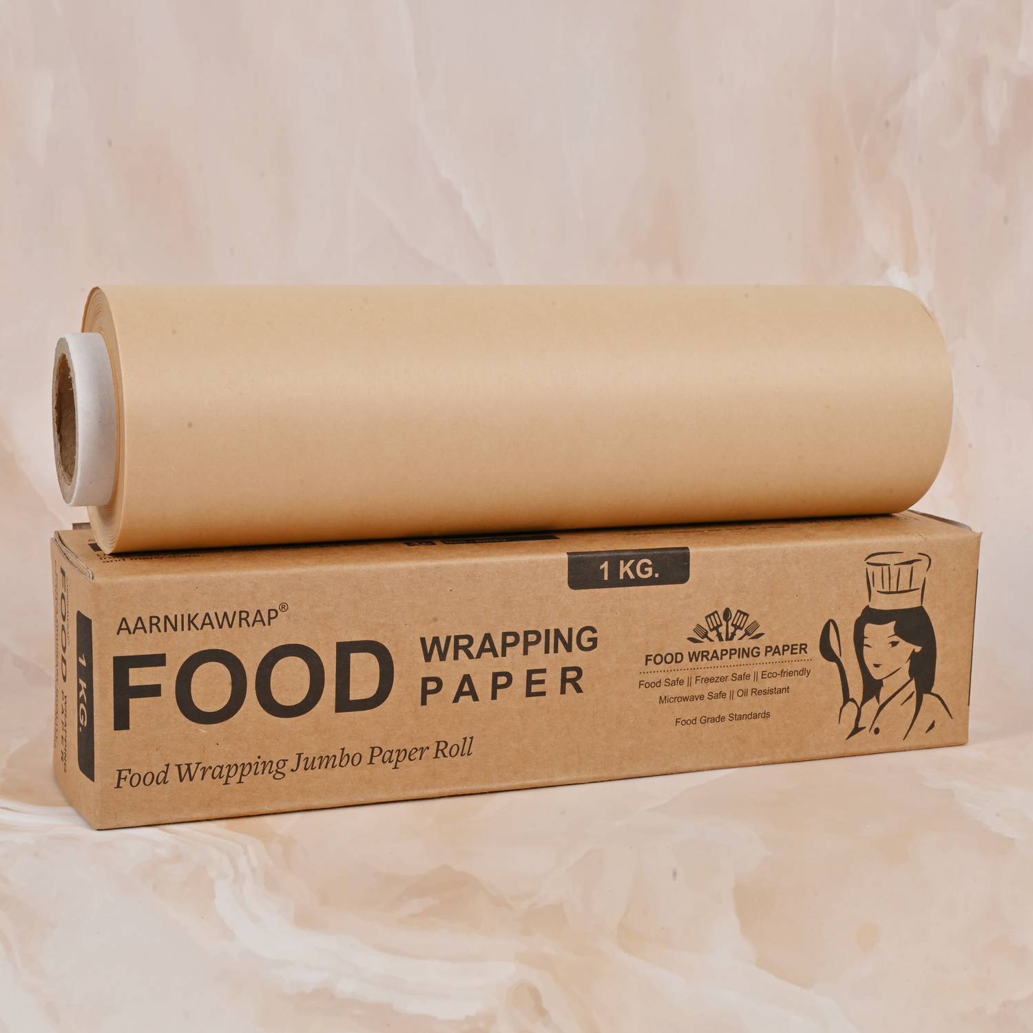 Aarnikawrap Unbleached Food Wrapping Paper 1 Kg, Food Grade | Microwave Safe, 100% Hygienic Parchment Paper