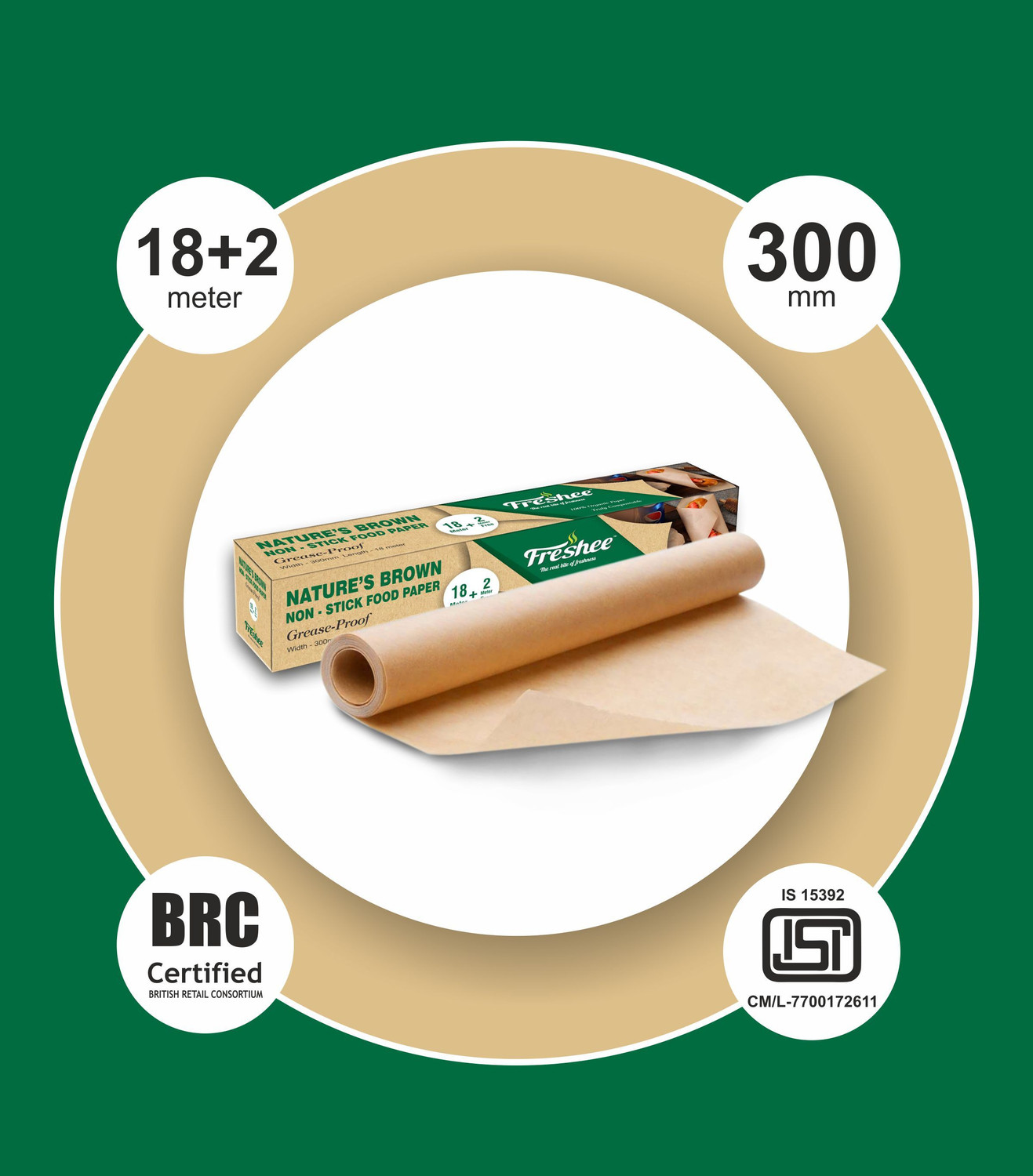 Image of Freshee Nature's Brown Non-stick Food Paper Shrinkwrap