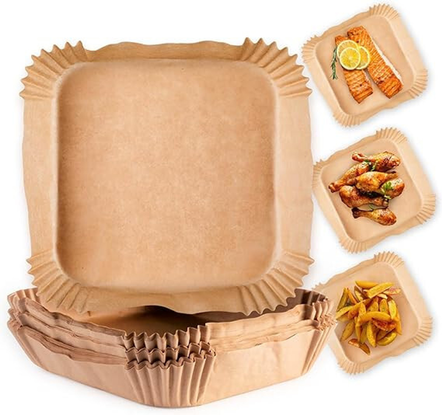 Image of TRODANCE 92 pcs 20cm Air Fryer Paper Sheets Airfryer Tray