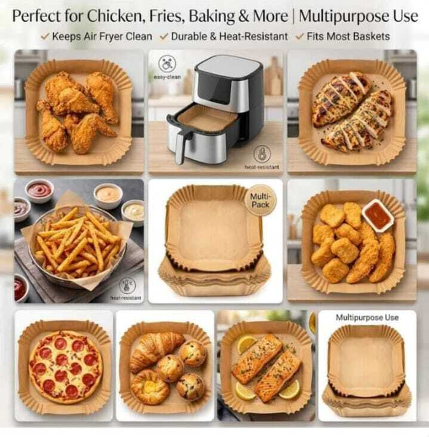 Image of Dee wrapping paper Air fryer,Air fryer liner,Baking & Cooking Tray OIl-proof Air fryer Tray Air Fryer