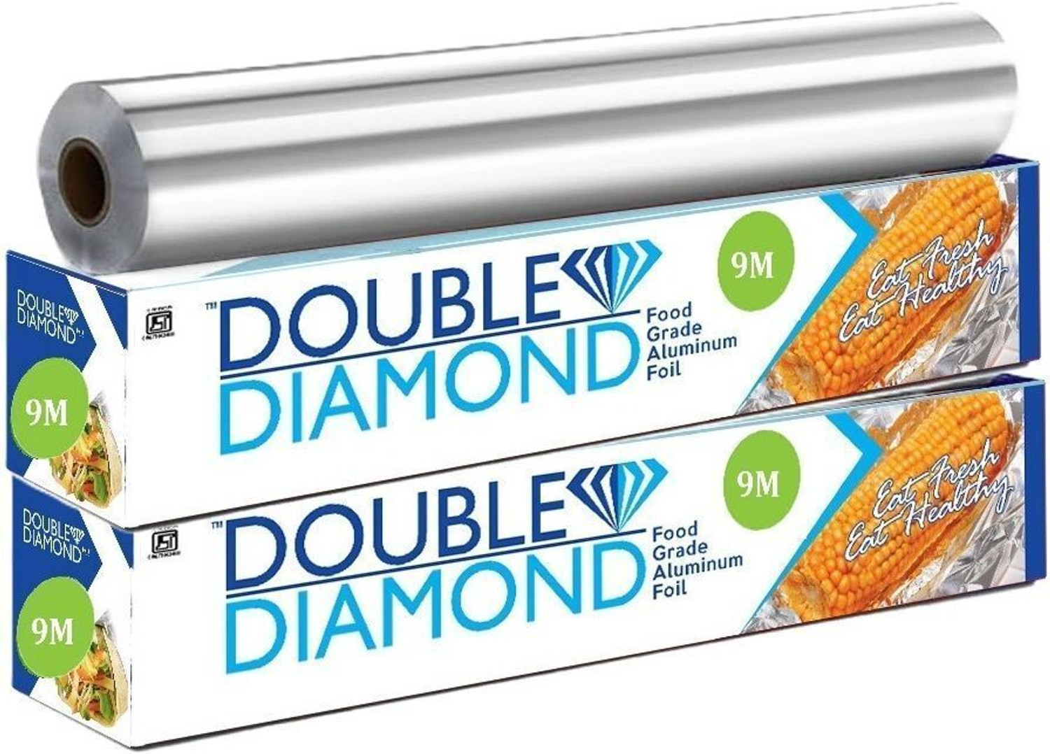Image of DOUBLE DIAMOND Aluminium Foil Roll for Kitchen, Food Grade, 18M Aluminium Foil