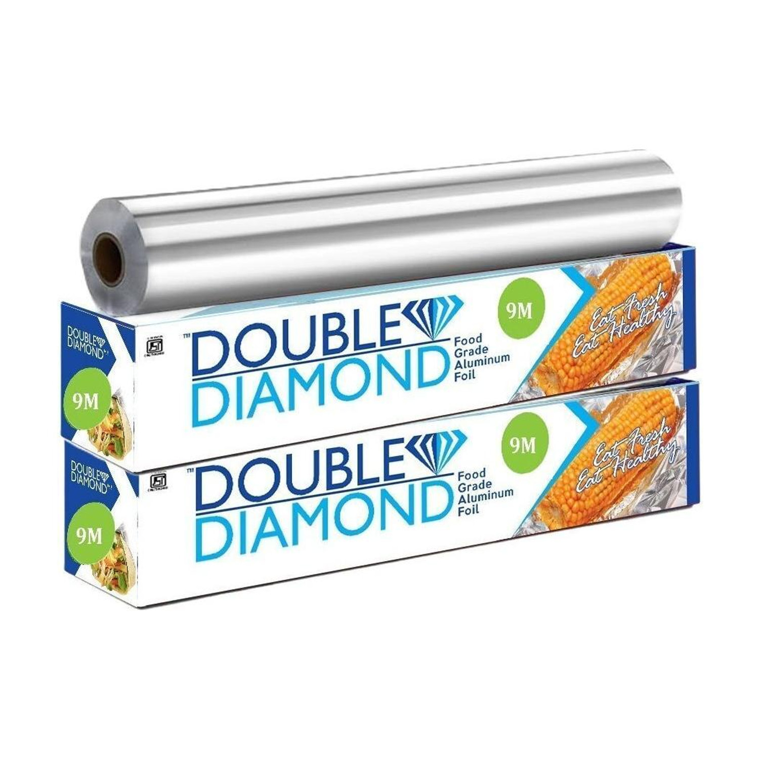 Image of DOUBLE DIAMOND Aluminium Foil Roll for Kitchen, Food Grade, 18M Aluminium Foil