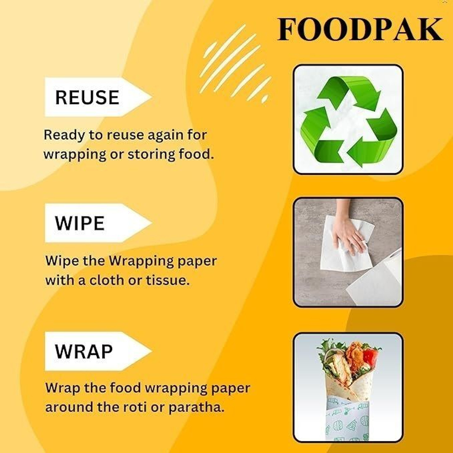 Image of Foodpak FOOD WRAPPING PAPER /PAPER FOIL /BUTTER PAPER /ROTI WRAP parchment paper (1kg) Parchment Paper