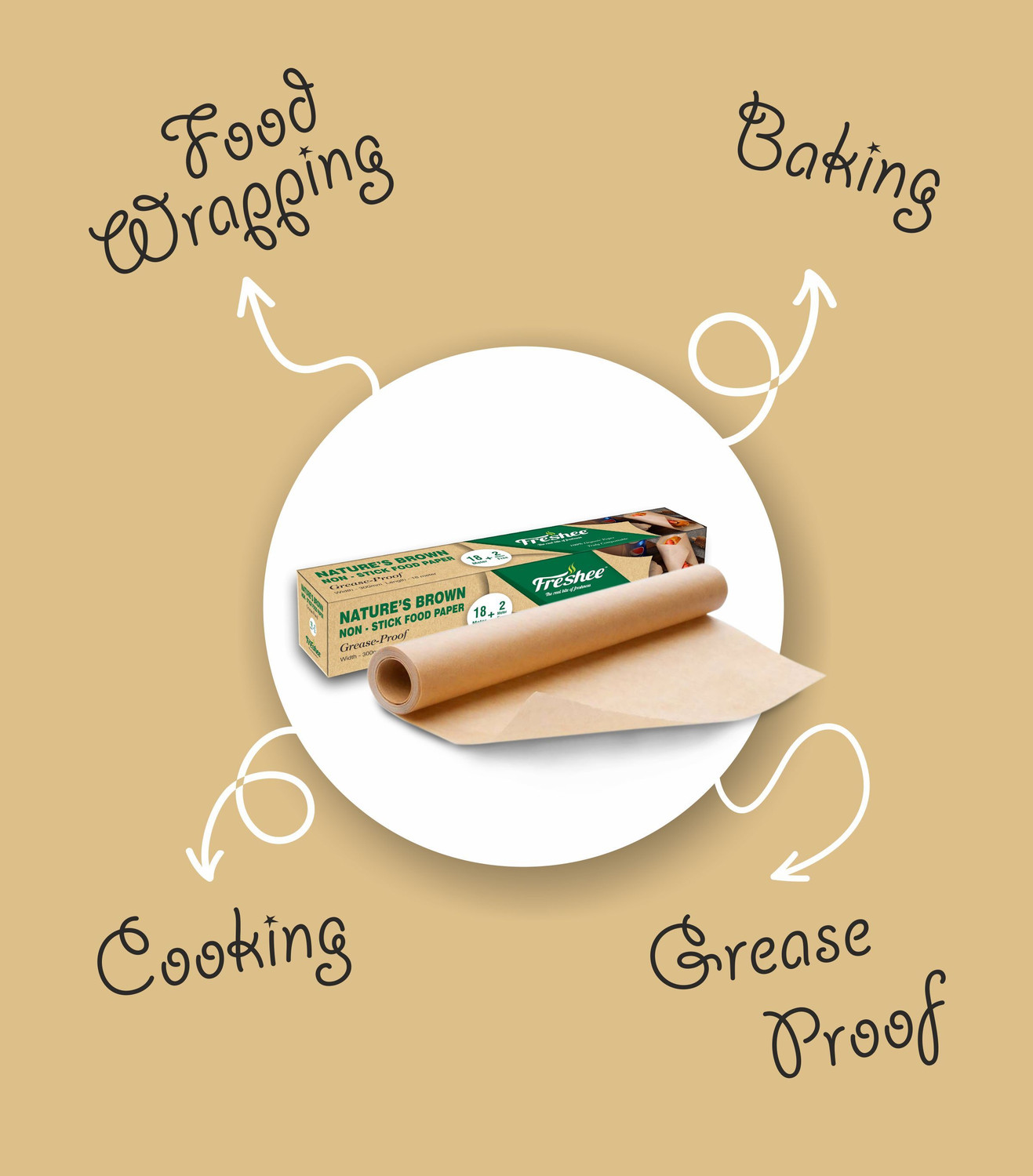 Image of Freshee Nature's Brown Non-stick Food Paper Shrinkwrap