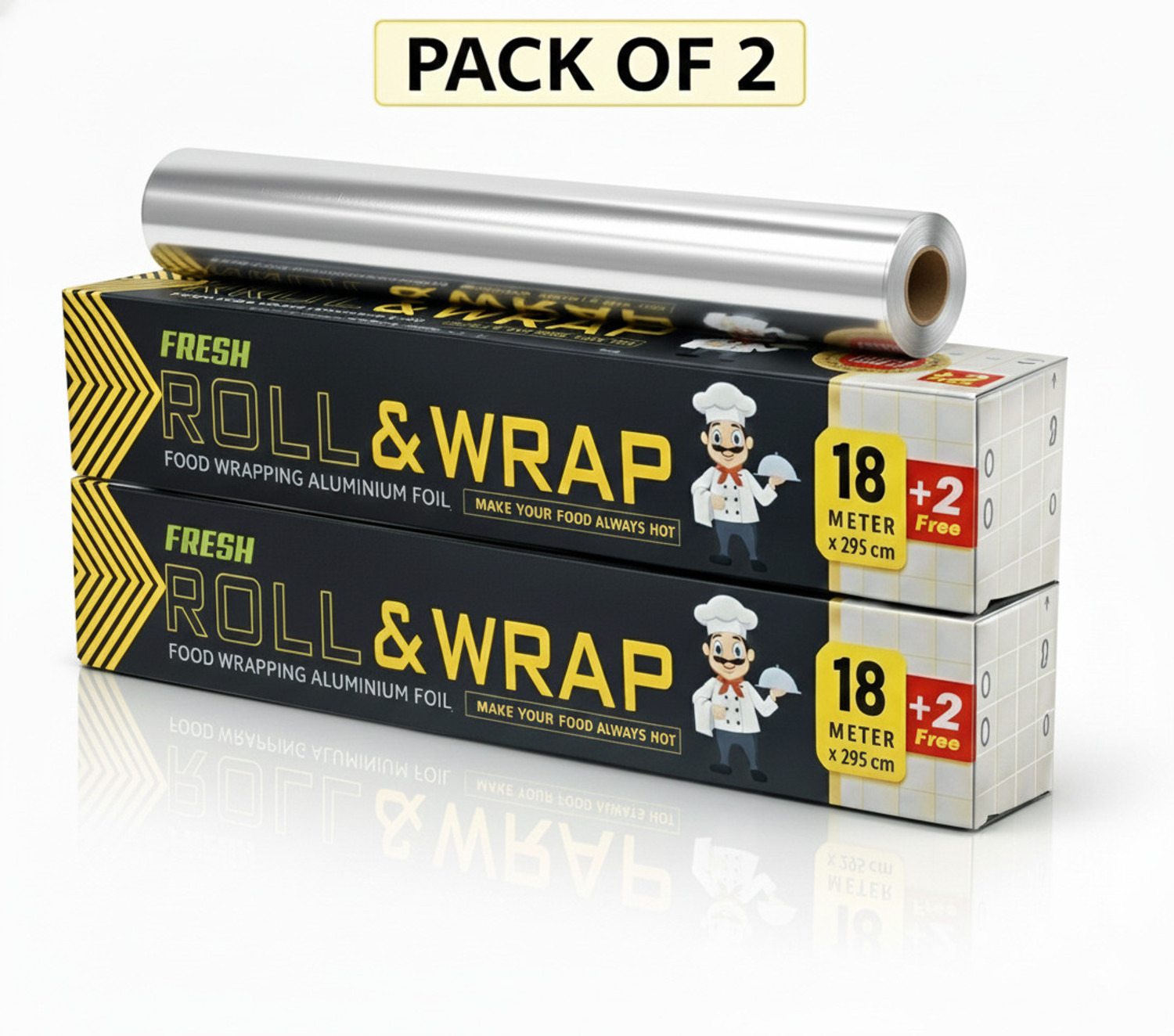 Image of RKG industry RKGFOIL Aluminum Foil 36 METER Silver Foil Paper 18+18 11 Micron Aluminium Foil Aluminium Foil