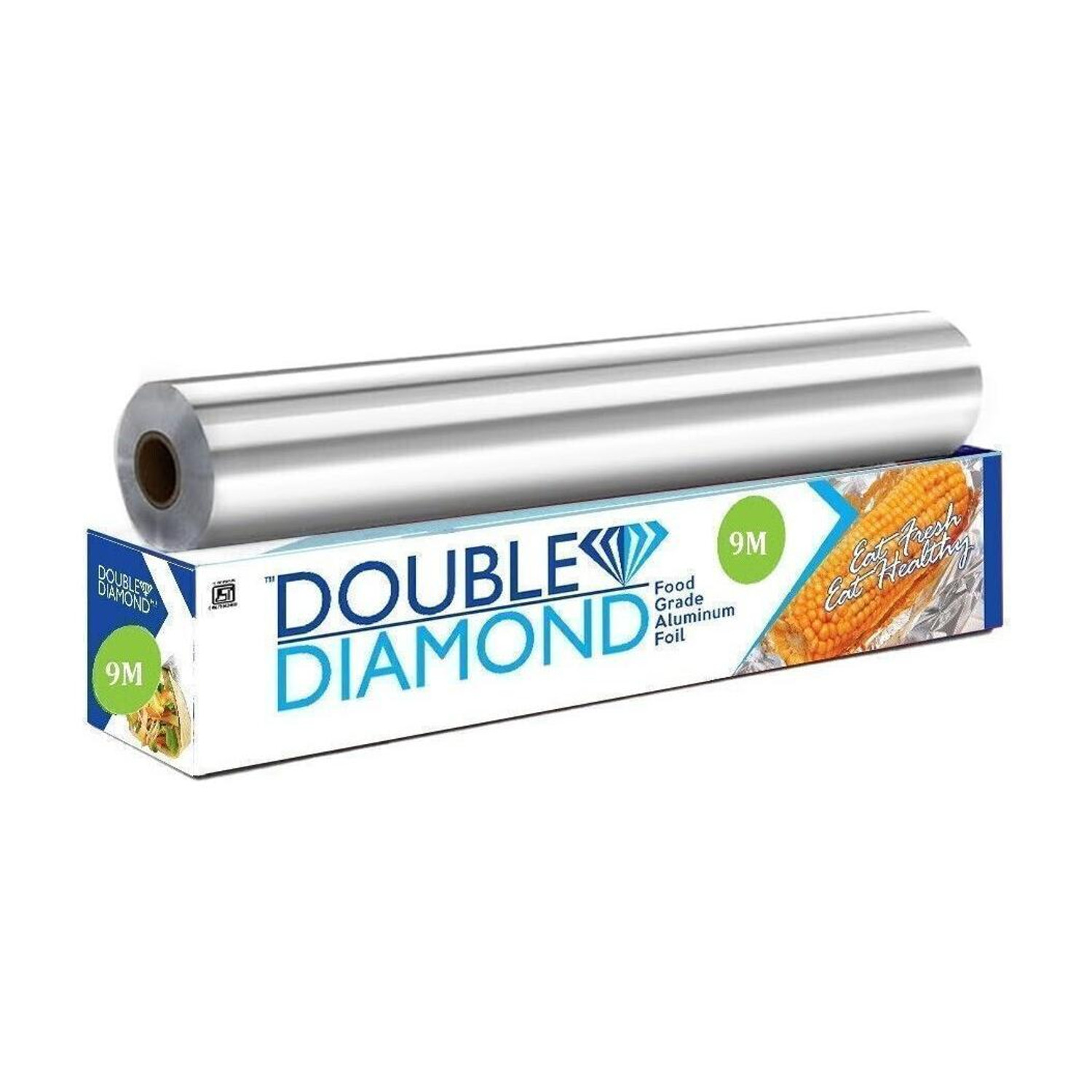Image of DOUBLE DIAMOND Aluminium Foil Paper Roll for Kitchen, Food Grade, 9M Aluminium Foil