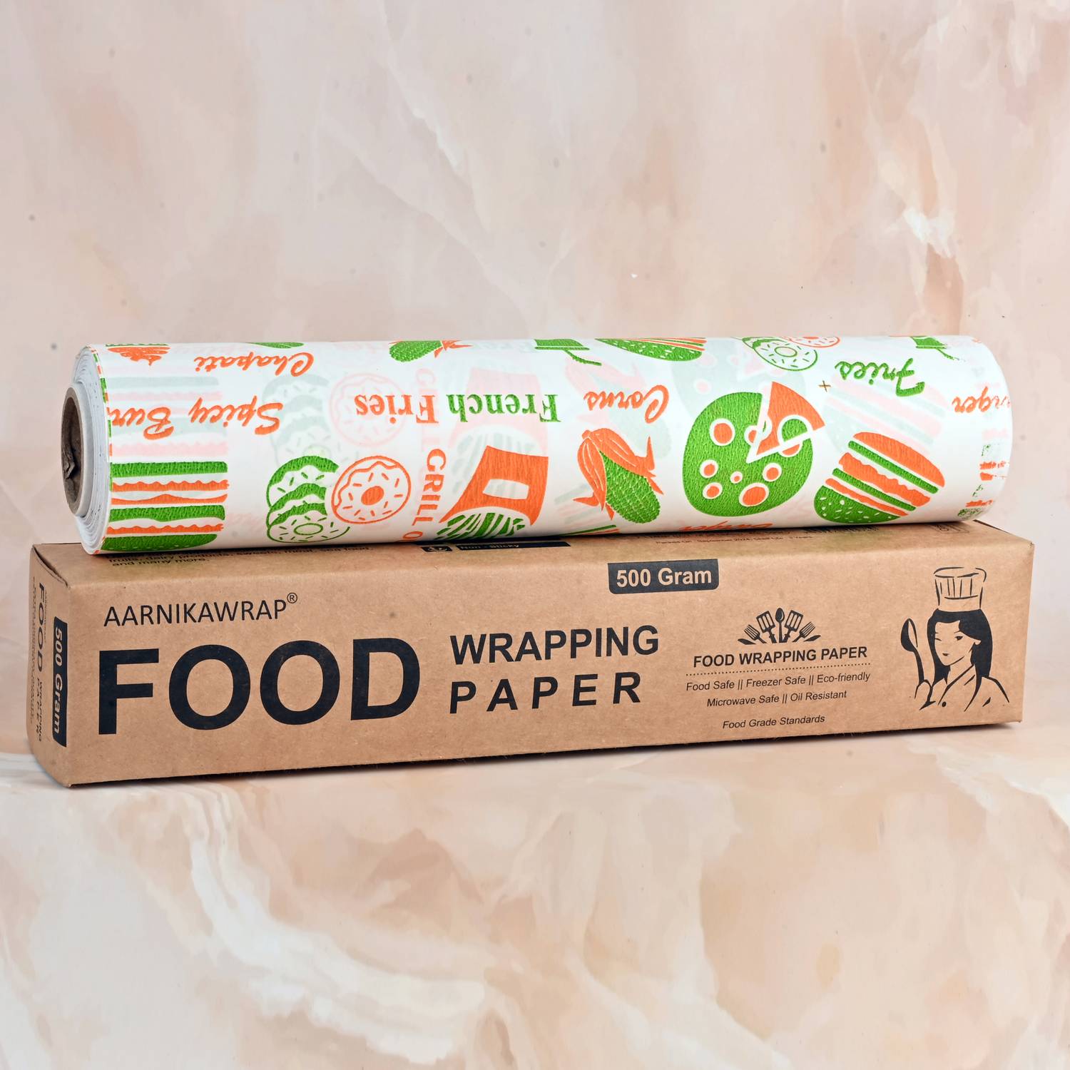Aarnikawrap Food Wrap Paper 1/2 Kg, Food Grade, Microwave Safe, 100% Hygienic & Ecofriendly Parchment Paper