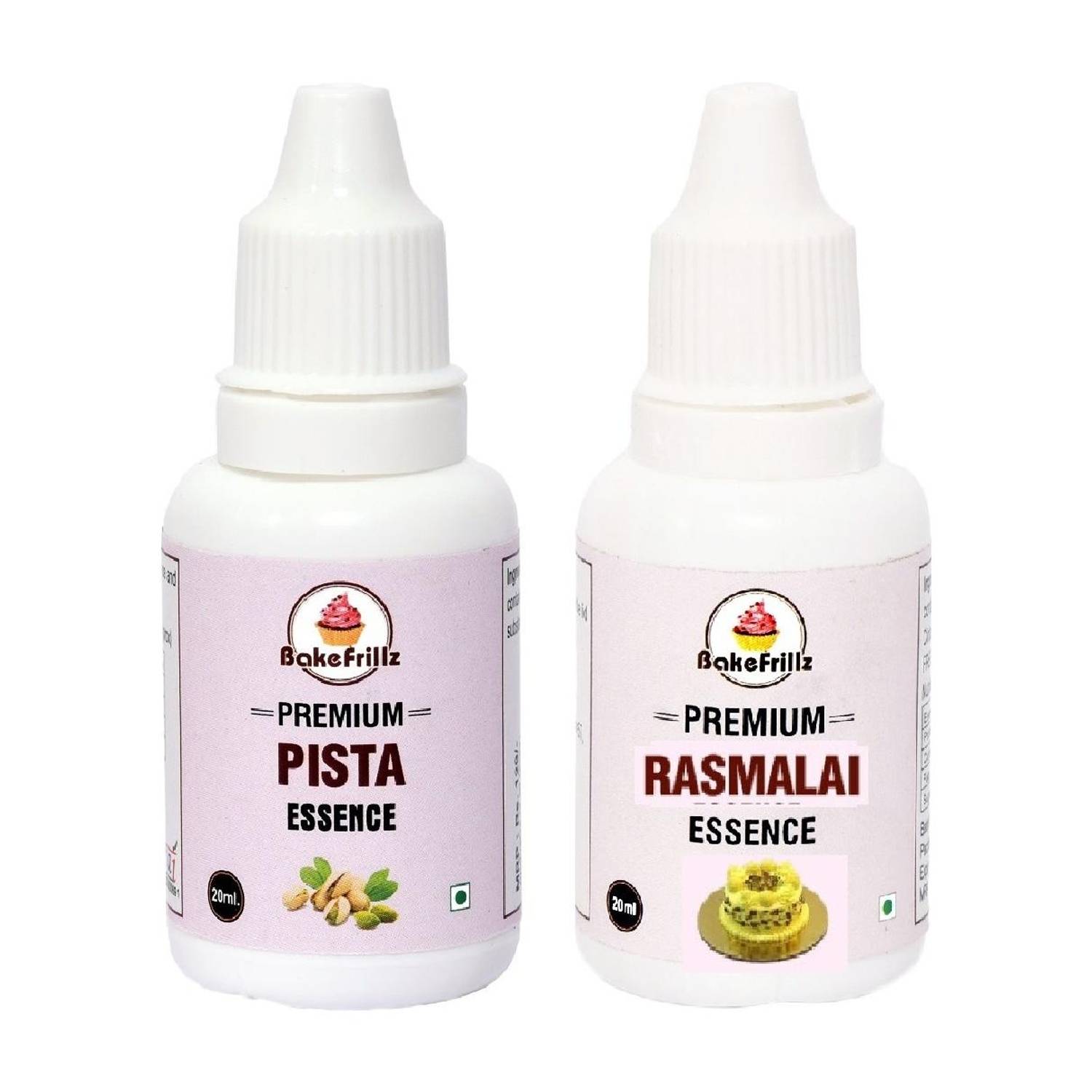 Bakefrillz Pista & Rasmalai Essence Food Flavour for cake,ice cream,indian sweets 20 ml x 2 Pista Liquid Food Essence