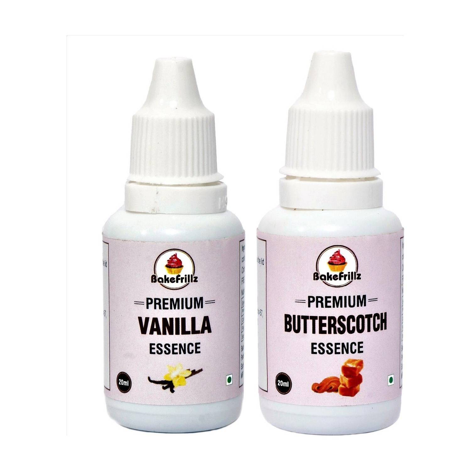 Bakefrillz Vanilla & Butterscotch Essence Food Flavour for cake ice cream, 20 ml x 2 Vanilla Liquid Food Essence