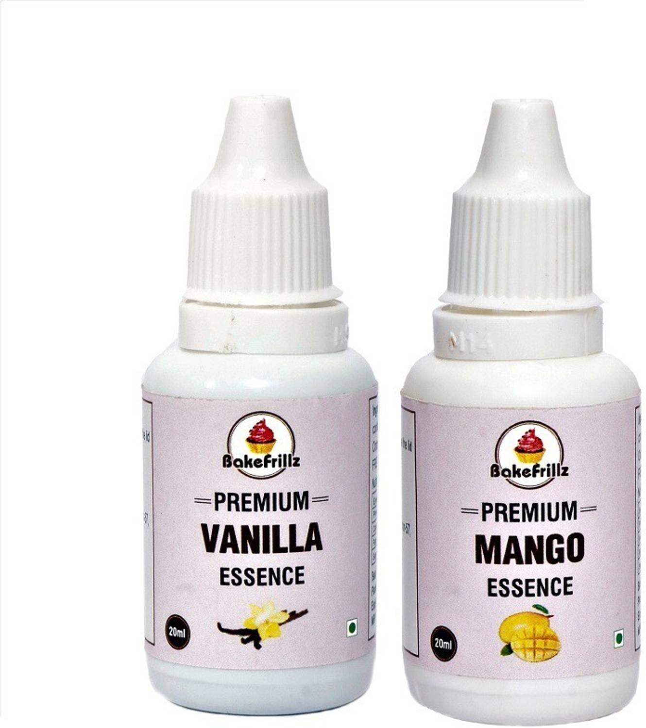 Bakefrillz Vanilla Essence & Mango Essence for cakes, ice creams desserts, 20 ml x 2 Vanilla Liquid Food Essence