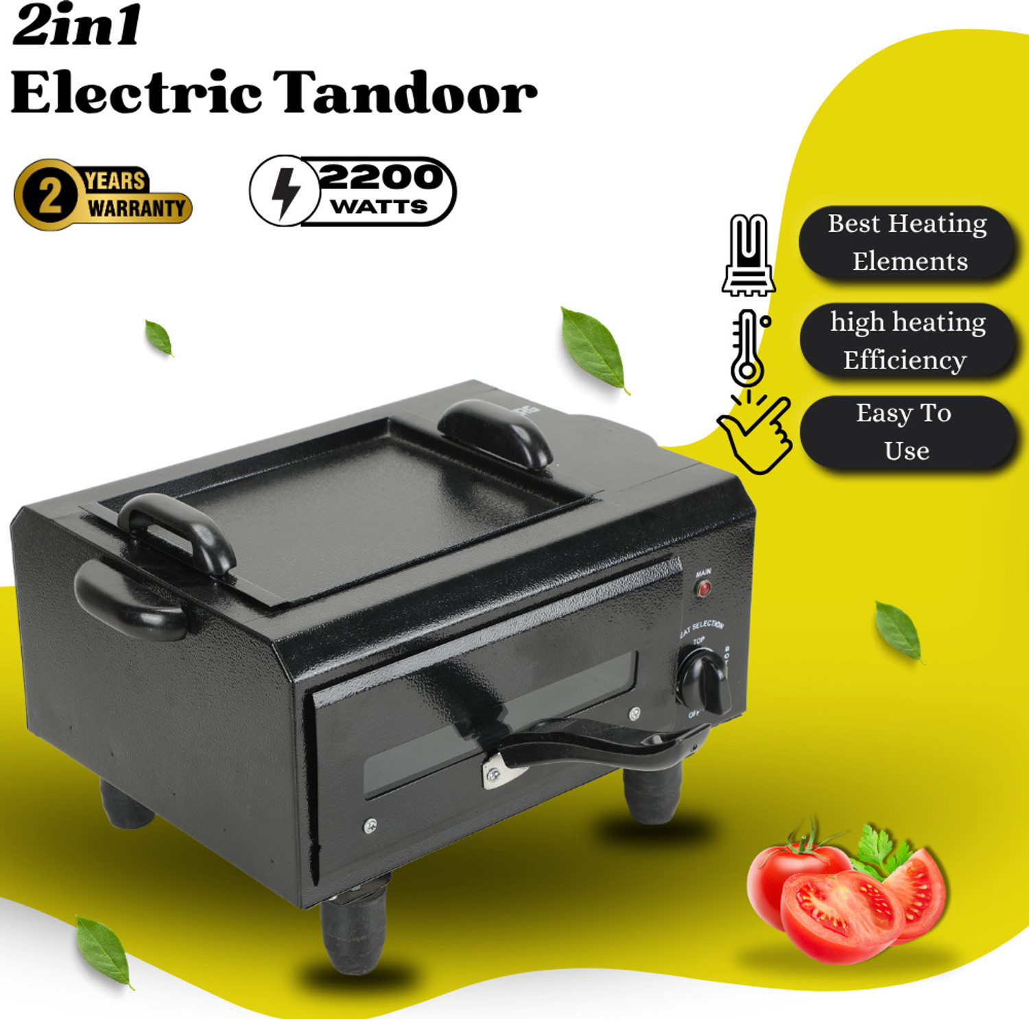 Image of WELLBERG Premium Dual 2-in-1 Oven for Grilling, Baking, Roasting & Tandoori Cooking Electric Tandoor