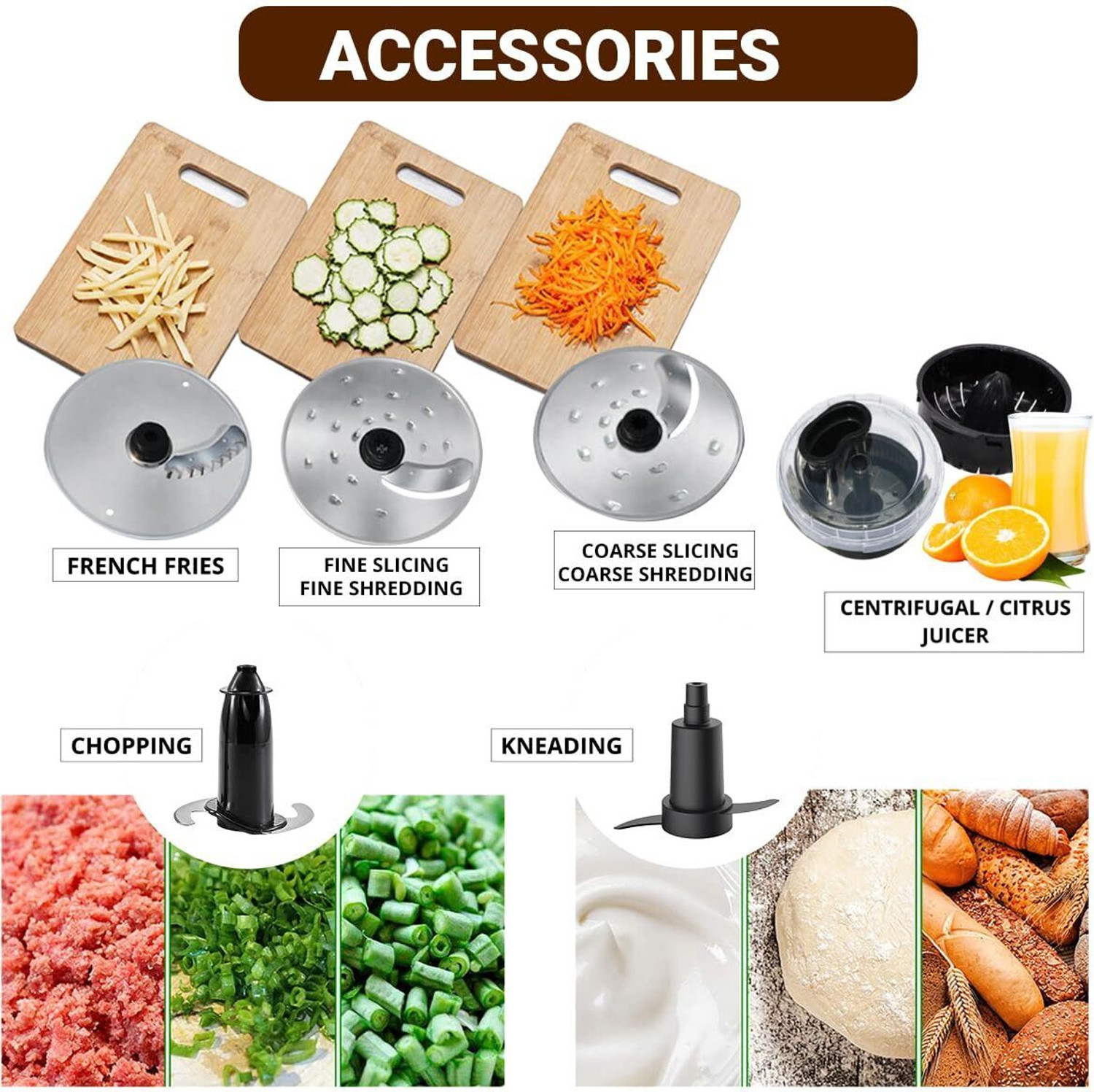 Image of Inalsa FP INOX 1200 |1200W Motor|2.5 L Processing Jar|Chopping & Kneading Blade 1000 W Food Processor