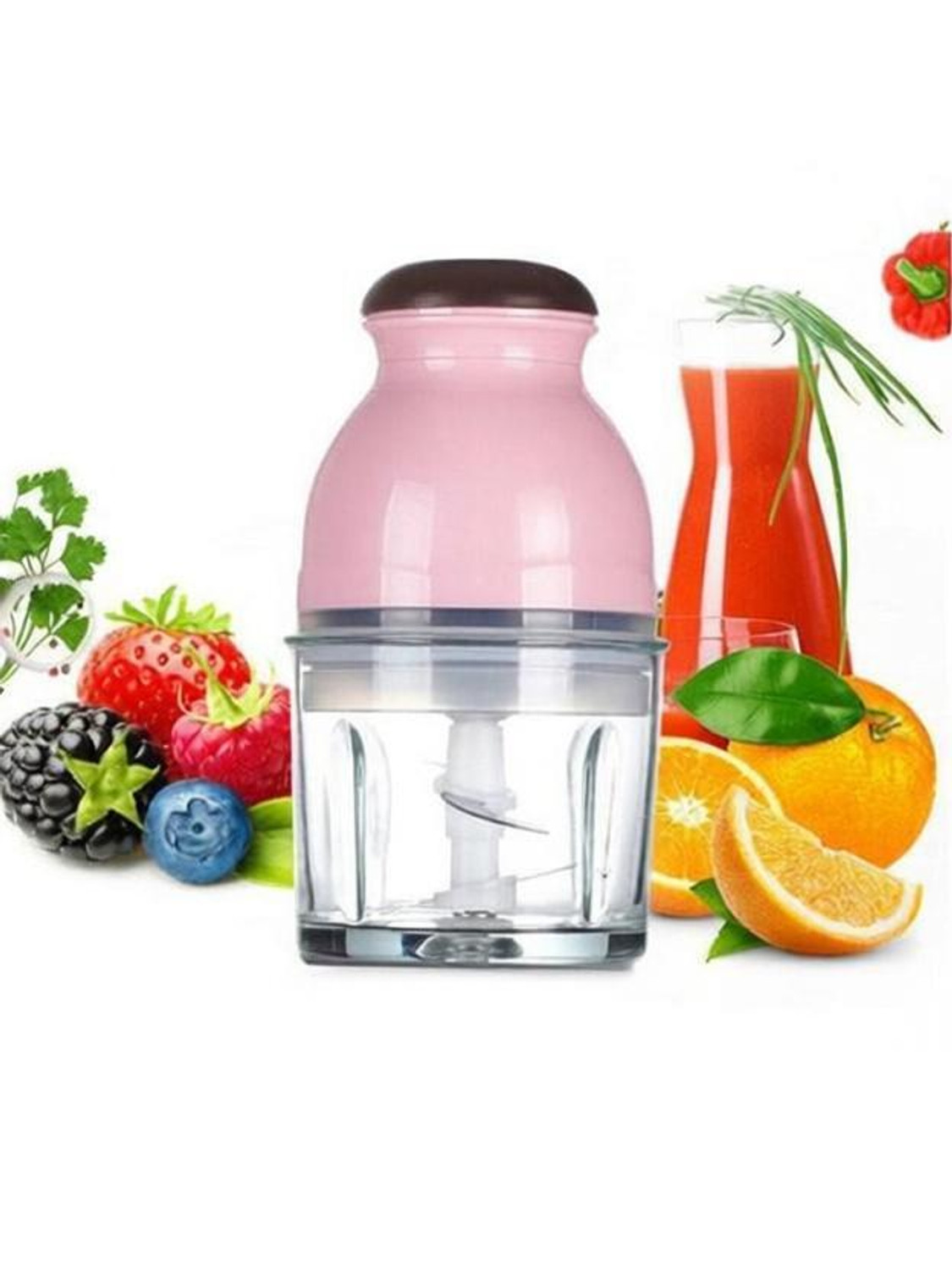 Image of Lariox Multipurpose Food Chopper Food Processor Blenders Mini Blender Mixers & Grinder Capsule Cutter Quatre Mini Electric Blender 230 W Food Processor (Pink)