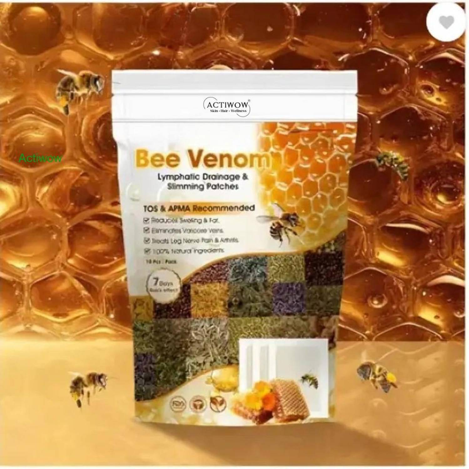 ACTIWOW Bee Venom Foot Patches for Morning Freshness and Detox