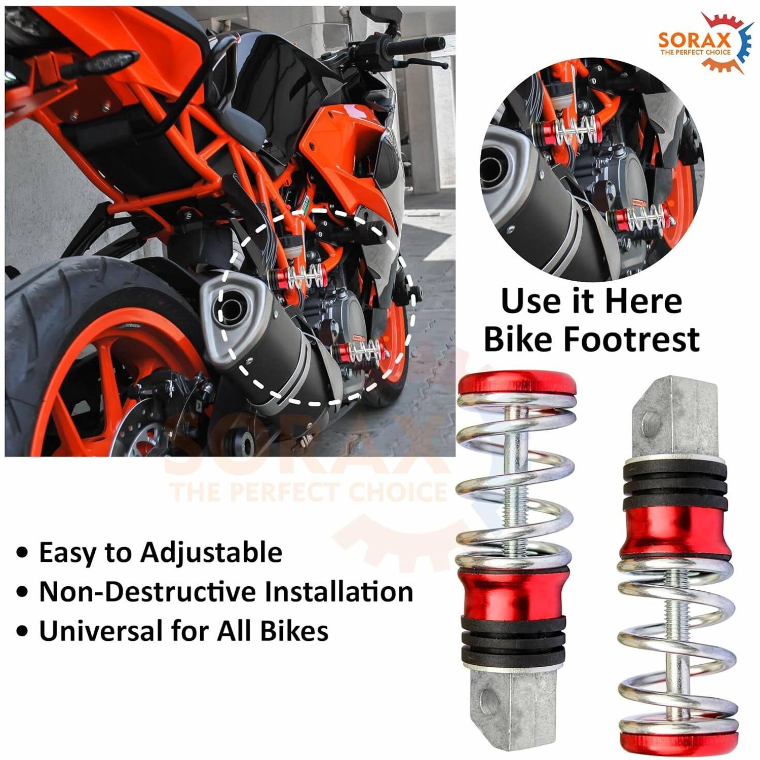 Philomena Bike Red Spring Coil Foot Rest - Image 3