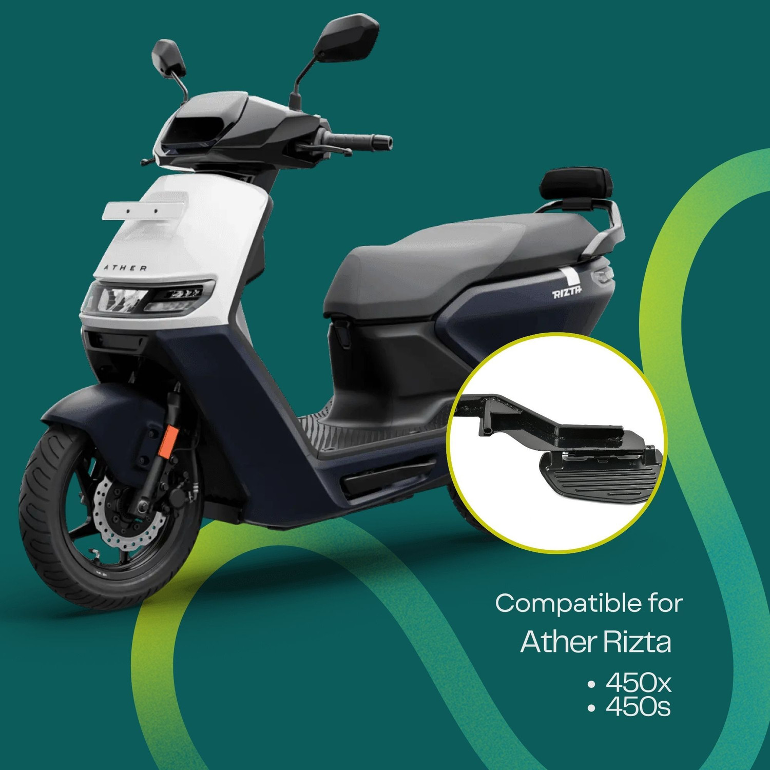 Image of PATHAK Ather 450X,450S Foot Rest Stand Compatible for Ather Rizta (Rear Left) Foot Rest