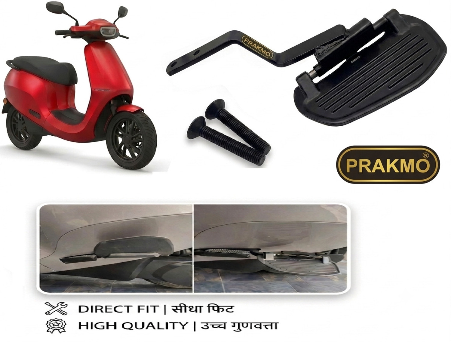 Image of PRAKMO Ola S1X, S1X Plus Gen inch3 Footrest Stand (Rear Left) Made Of Heavy Duty Iron Rod Foot Rest