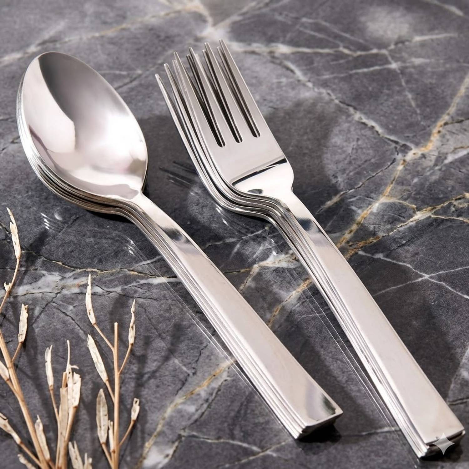 ARSCART Spoon & Fork Set|Mirror Finish Cutlery Combo for Dining, Kitchen & Restaurant Stainless Steel Cutlery Set