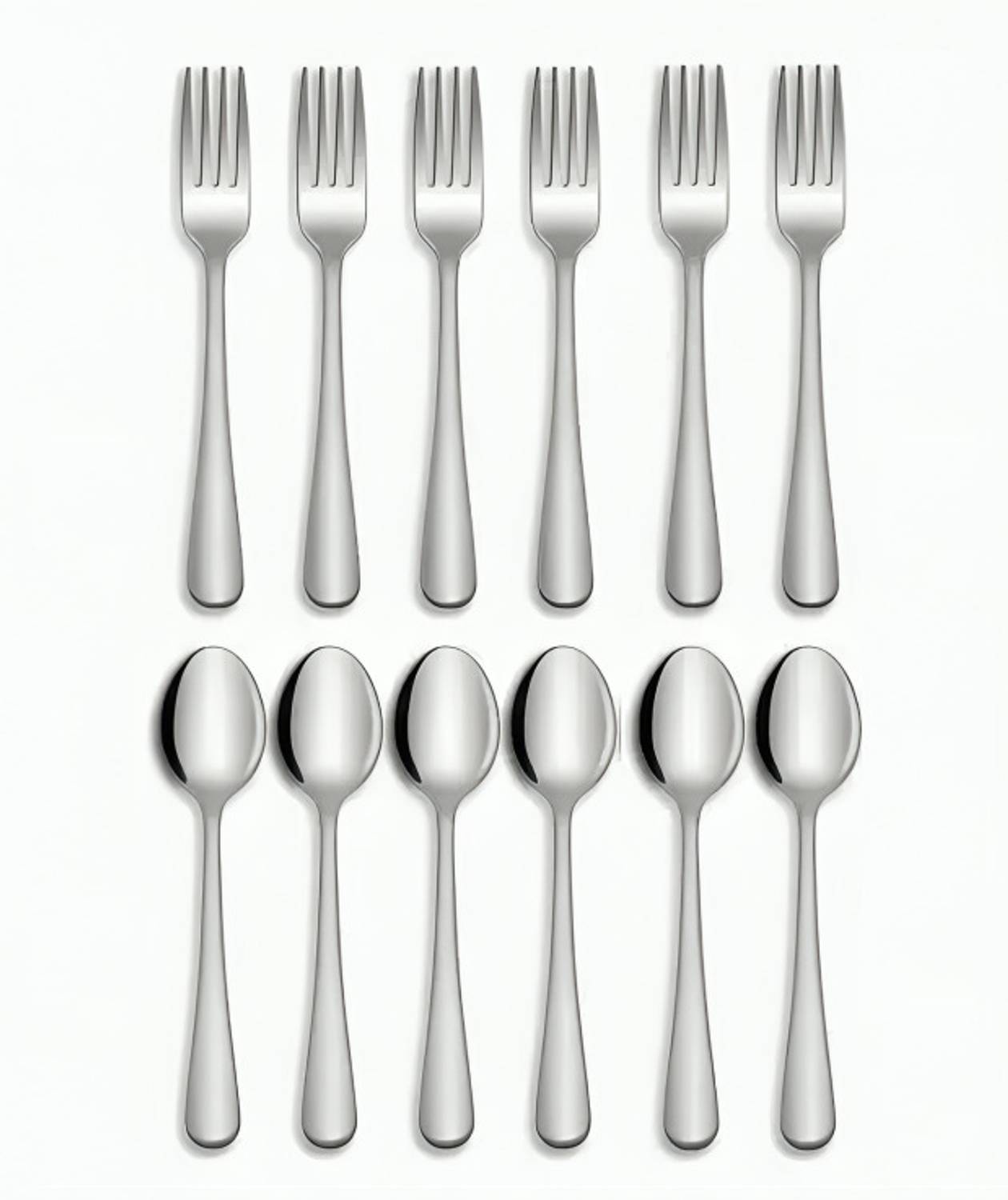 ARSCART 6 Baby Spoons 6 Baby fork Stainless Steel Serving Fork Set
