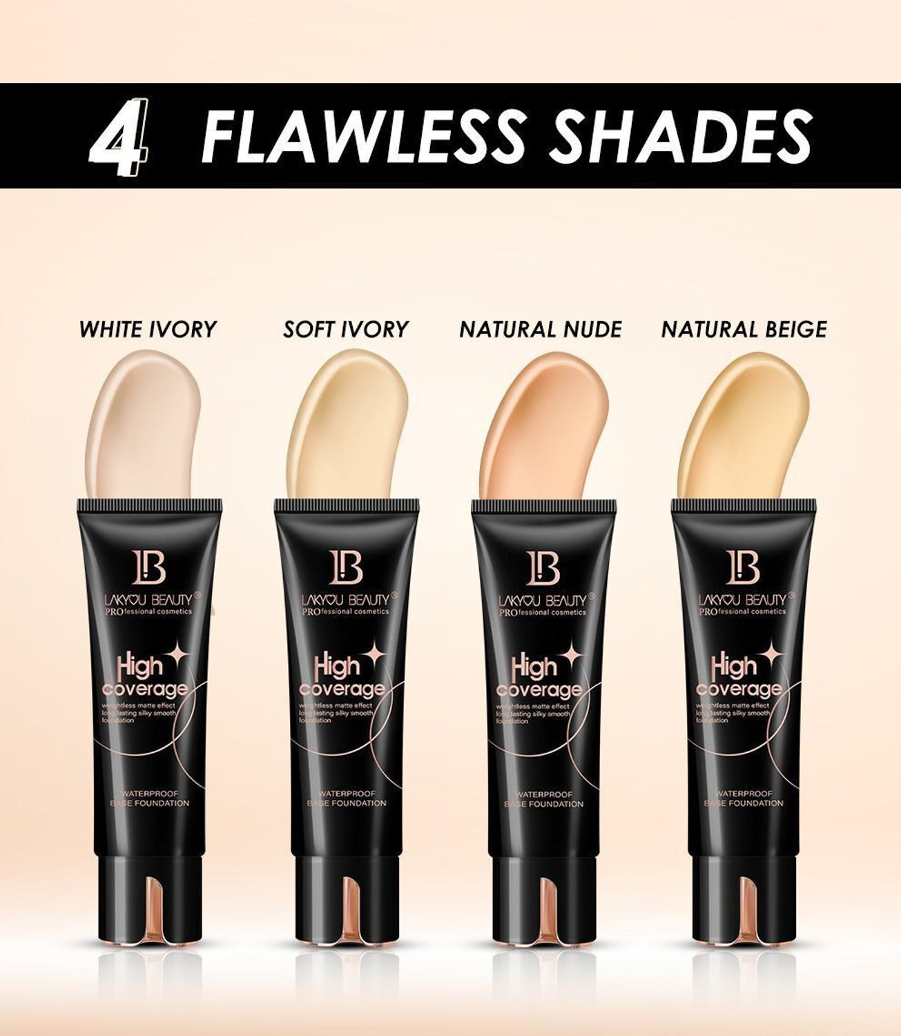 Image of Lakyou Beauty High Coverage Cream Weightless Matte Effect Long Lasting Waterproof Foundation
