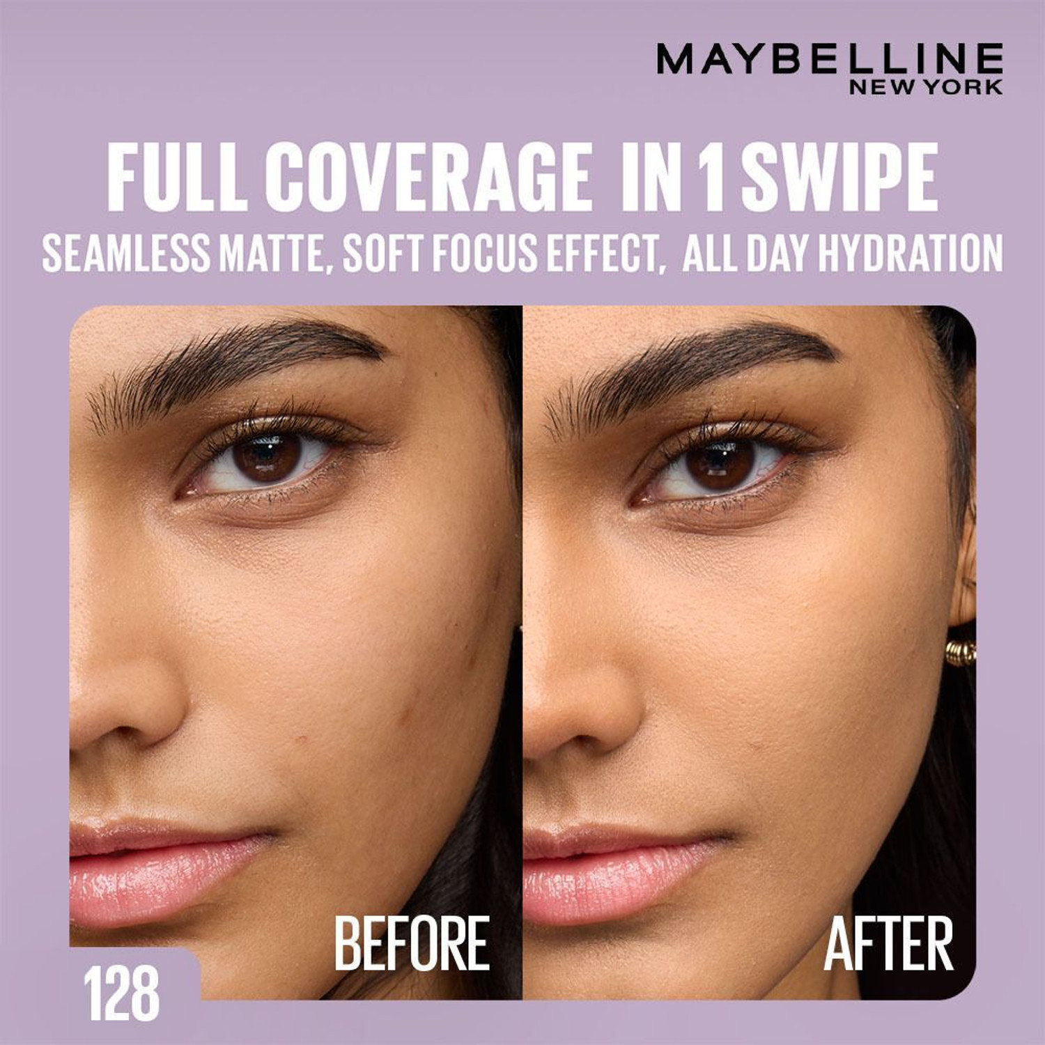 Image of MAYBELLINE NEW YORK Super Stay Flex Powder Compact, 128, 30H Full Cover, for Oily Skin Foundation