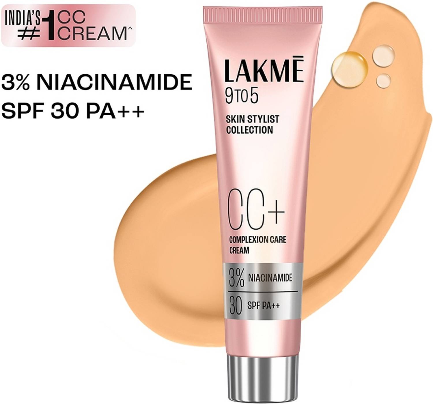 Lakmé 9 to 5 CC Cream Frappe with 3% Niacinamide Complex SPF 30 PA++ Foundation (Frappe, 30 g)