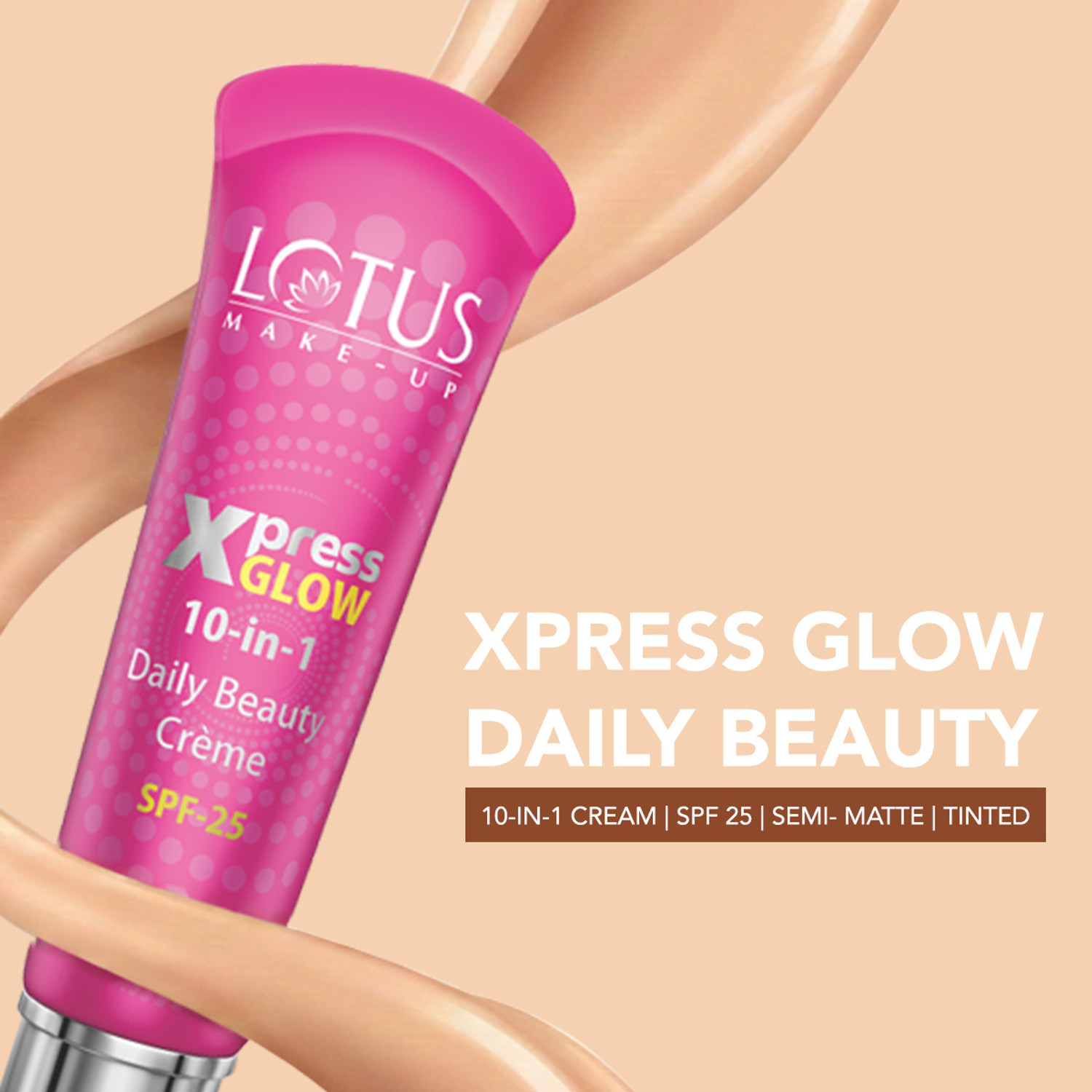 Image of LOTUS MAKE - UP XPRESSGLOW 10-in-1 DAILY BEAUTY CREME | ALL SKIN TYPES| TINTED CC CREAM SPF 25 Foundation