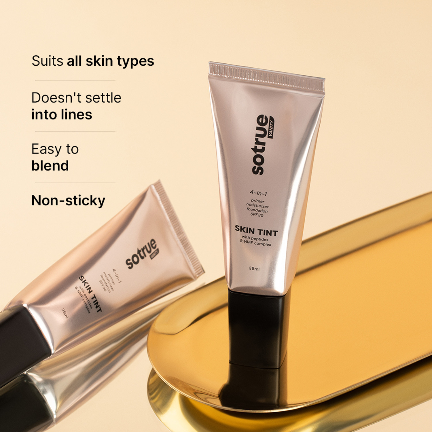 Image of Sotrue 4-in-1 Skin Tint | Primer+Moisturiser+Foundation+SPF30 | Seamless Coverage, Foundation