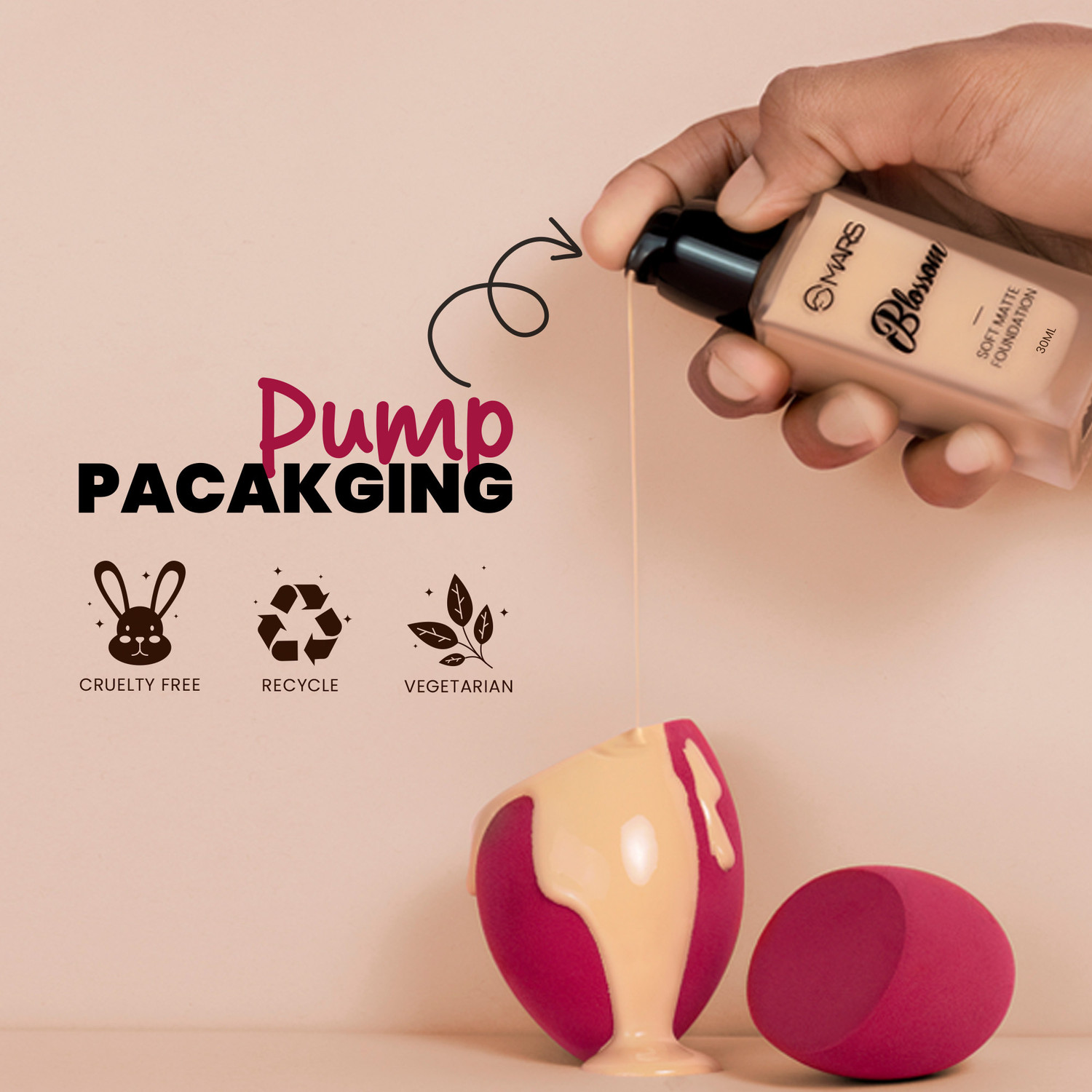 Image of MARS Blossom Matte Foundation (Sand Beige, 30 ml)