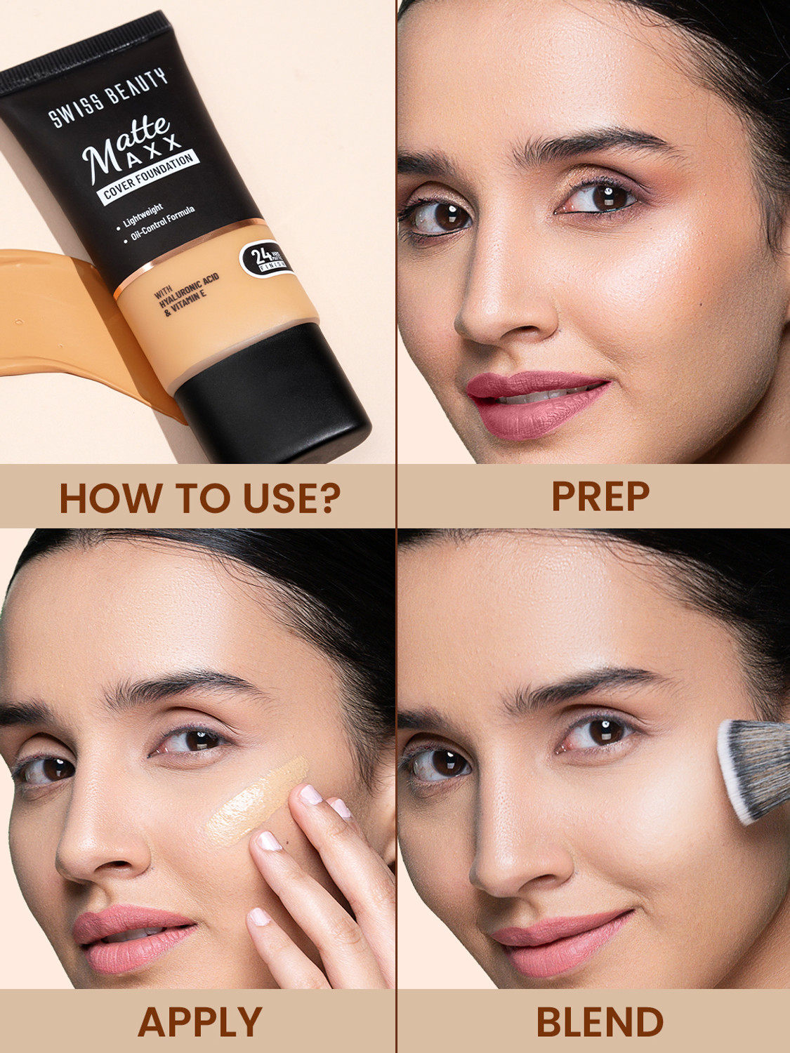 Image of SWISS BEAUTY Matte Maxx Cover Foundation24- Hours Oil Control with Hyaluronic Acid Foundation