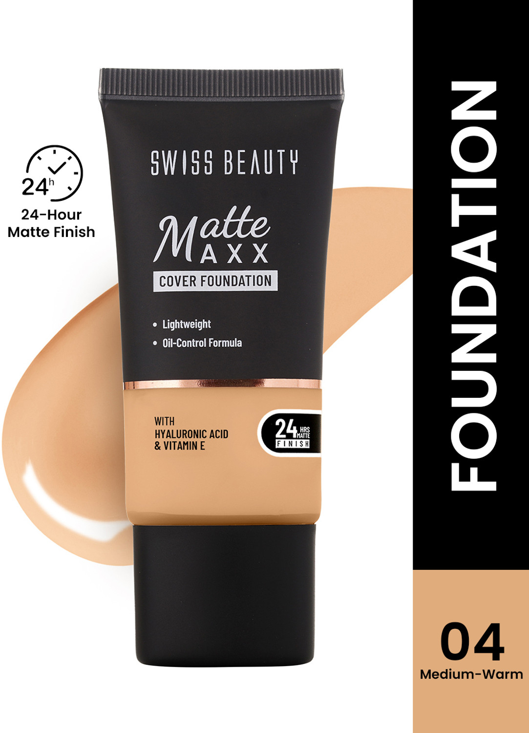 Image of SWISS BEAUTY Matte Maxx Cover Foundation24- Hours Oil Control with Hyaluronic Acid Foundation
