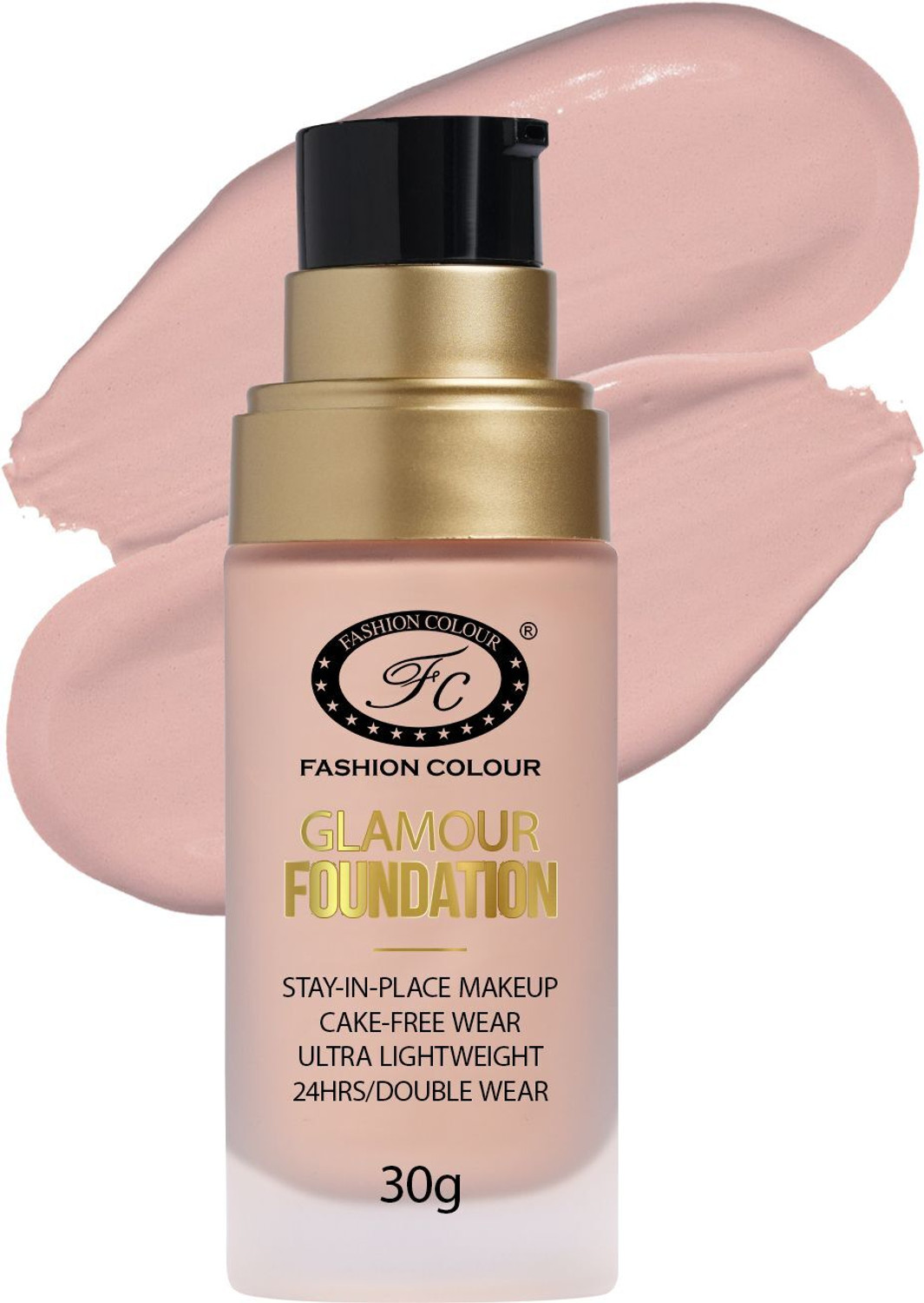 Image of FASHION COLOUR Glamour Ultra Lightweight 24H Stay Foundation for Smooth Non-Cakey Coverage Foundation