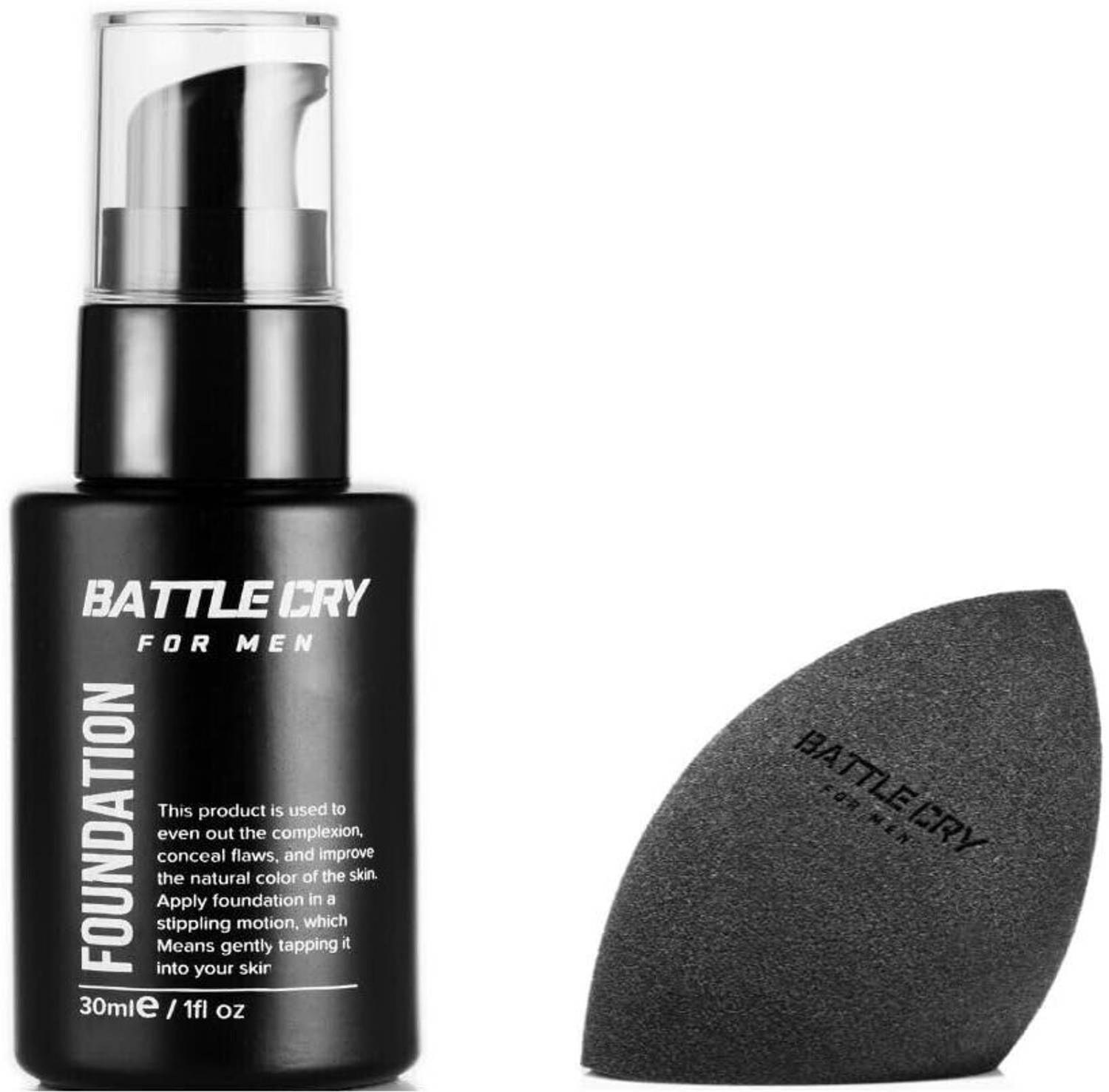 Battlecry Lightweight Foundation For All Skin Types With Sponge (30ML) Foundation