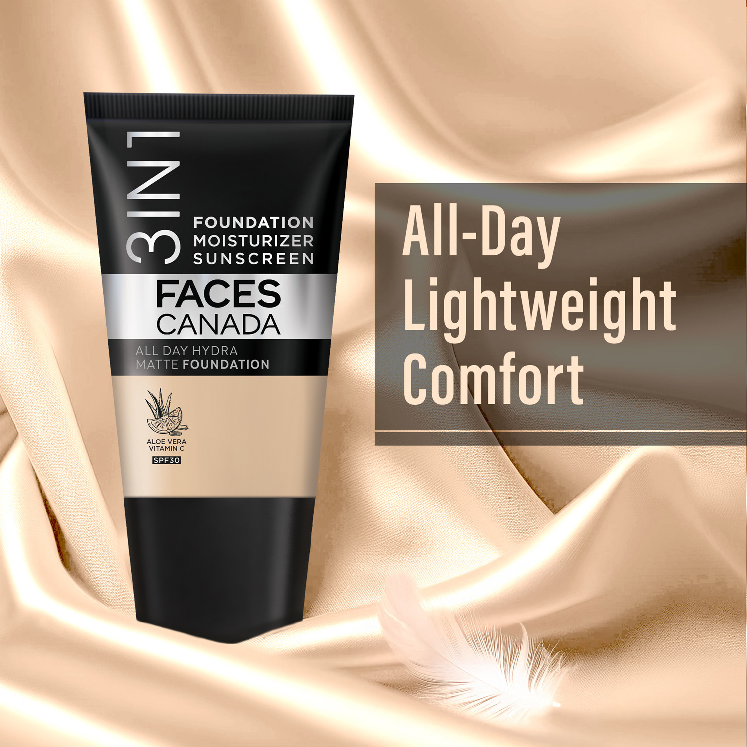Image of FACES CANADA Soft Glam Essentials: Foundation 18ml+Comfy Wow Lipstick 3.8ml+Strobe Cream 18ml Highlighter