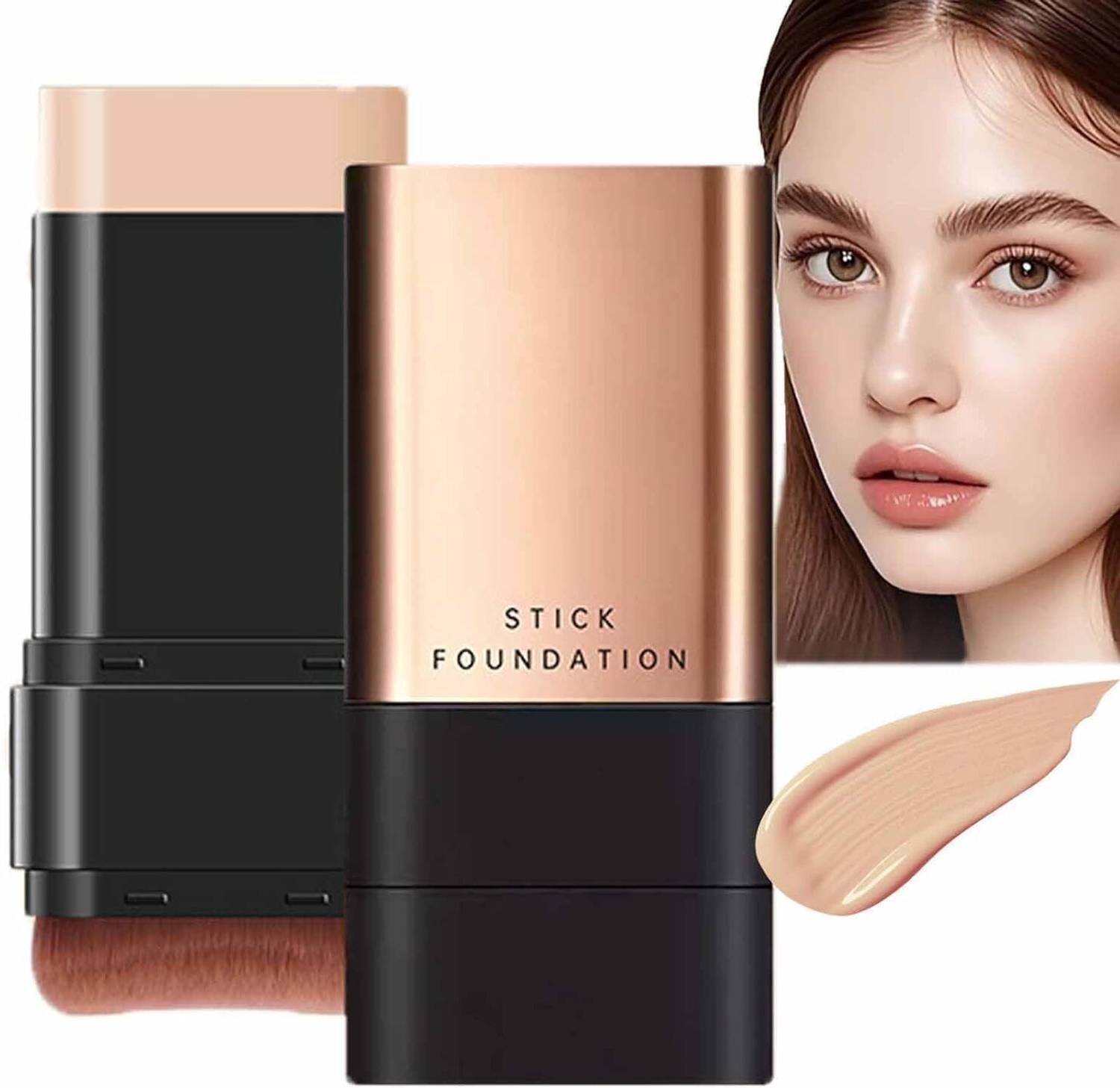 mapd Luxury Korean 2 in 1 Foundation Stick with Brush 【Long