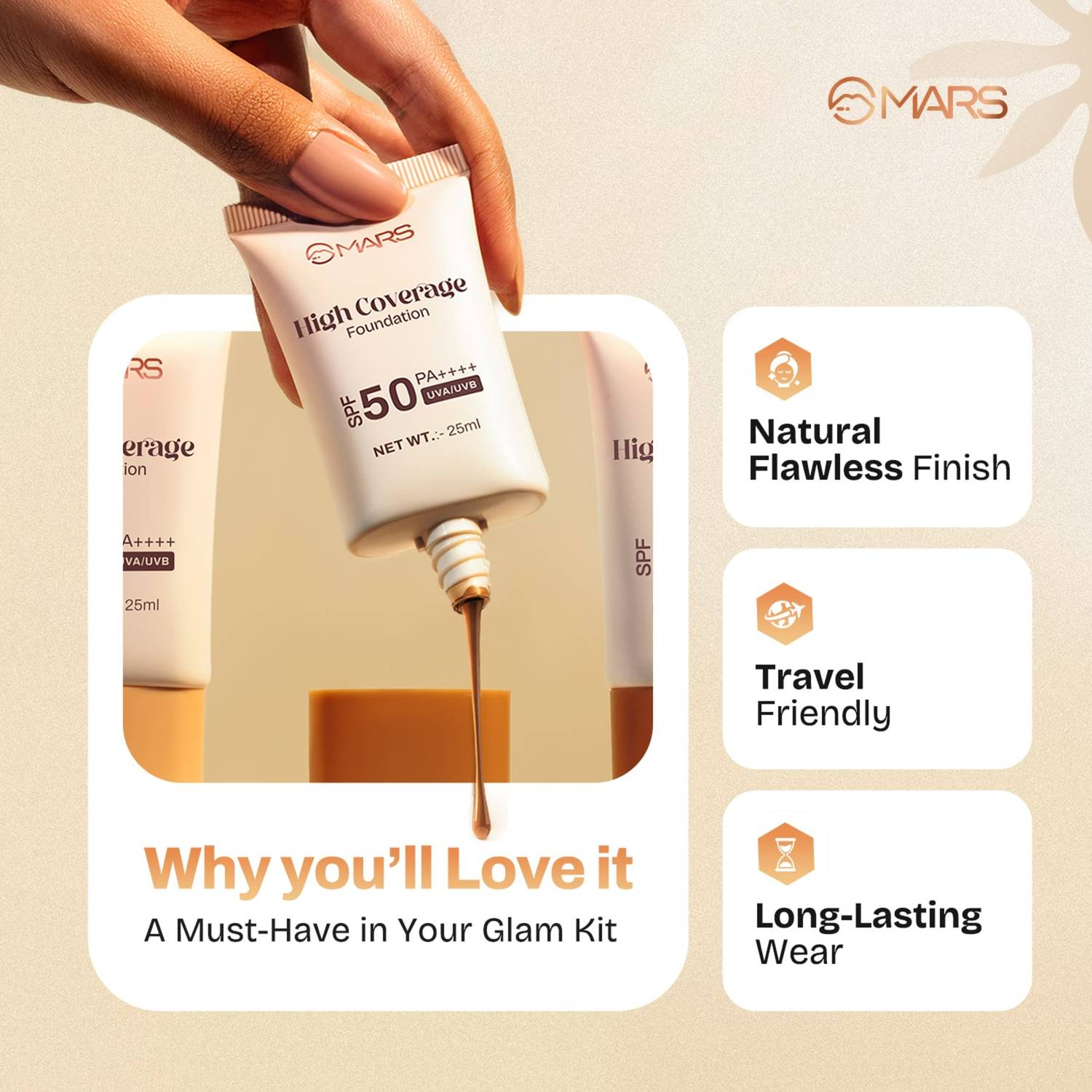 MARS SPF50 PA++++ High Coverage Foundation - Image 3