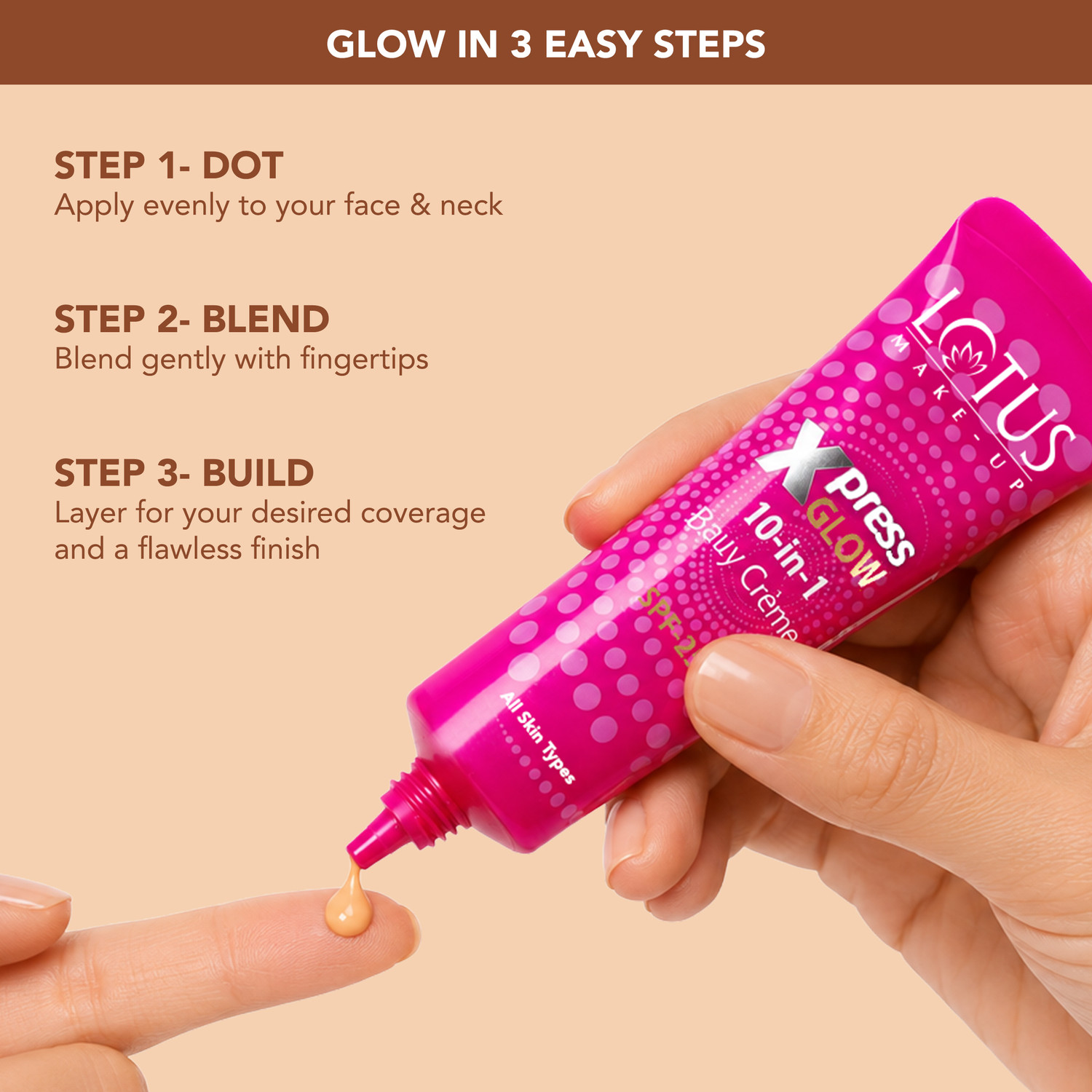 Image of LOTUS MAKE - UP XPRESSGLOW 10-in-1 DAILY BEAUTY CREME | TINTED CC CREAM SPF 25 | ALL SKIN TYPES Foundation